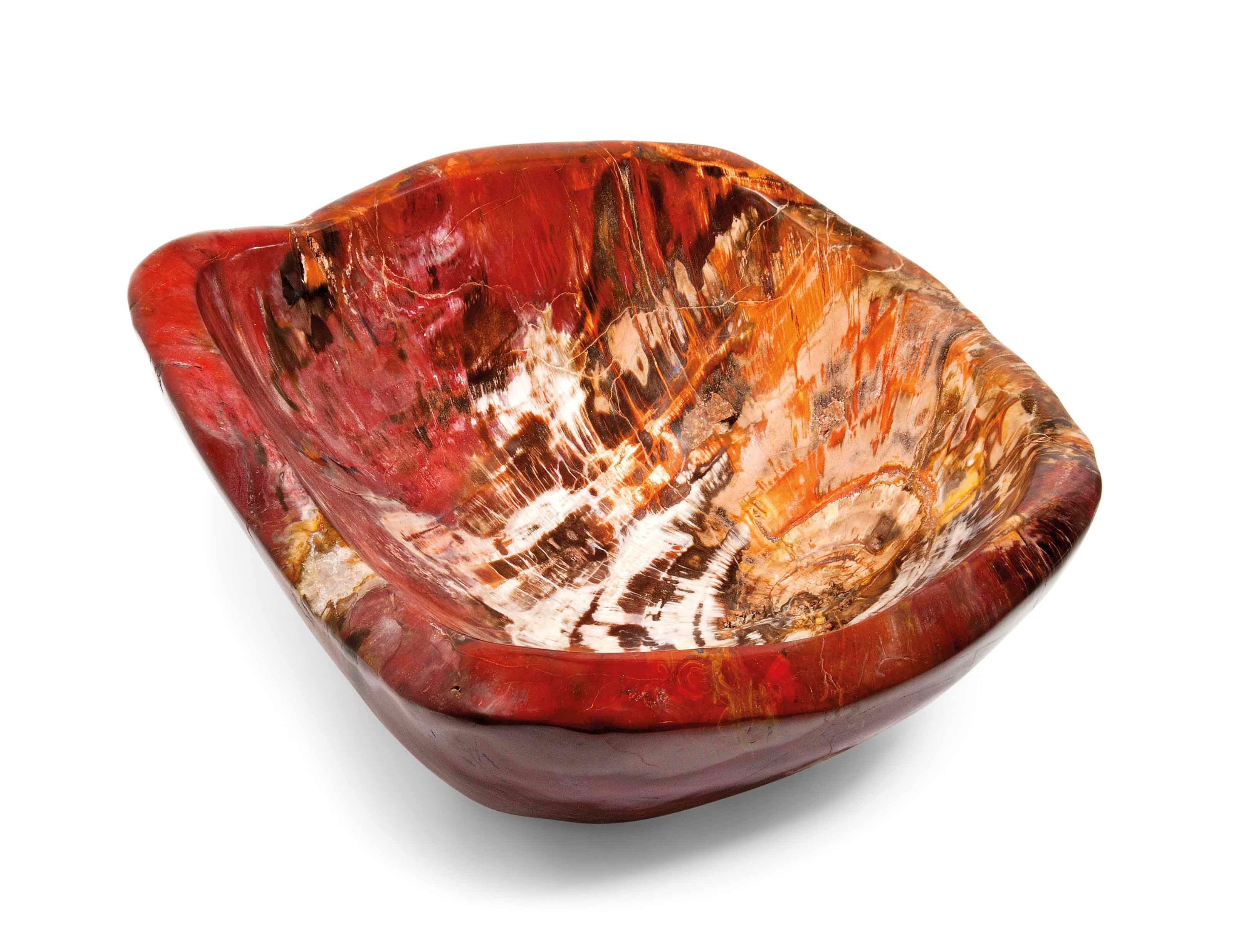 A FOSSIL WOOD BOWL