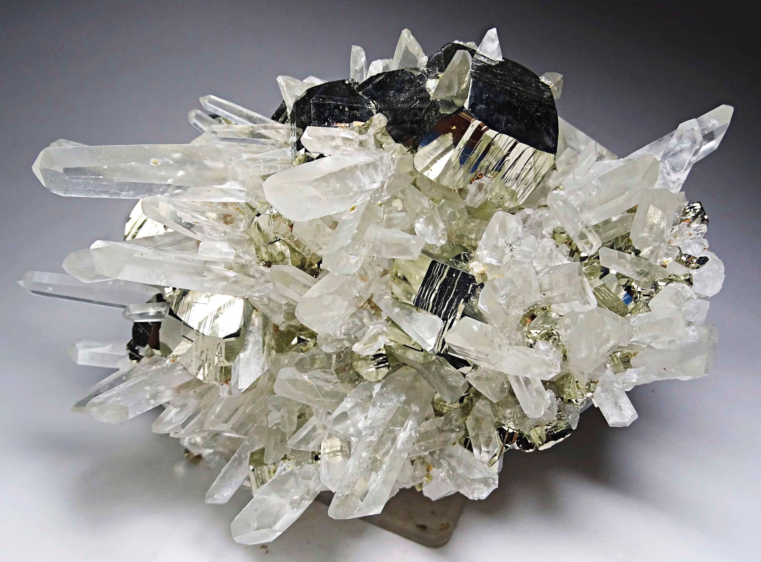 SPECIMEN OF PYRITE ON QUARTZ