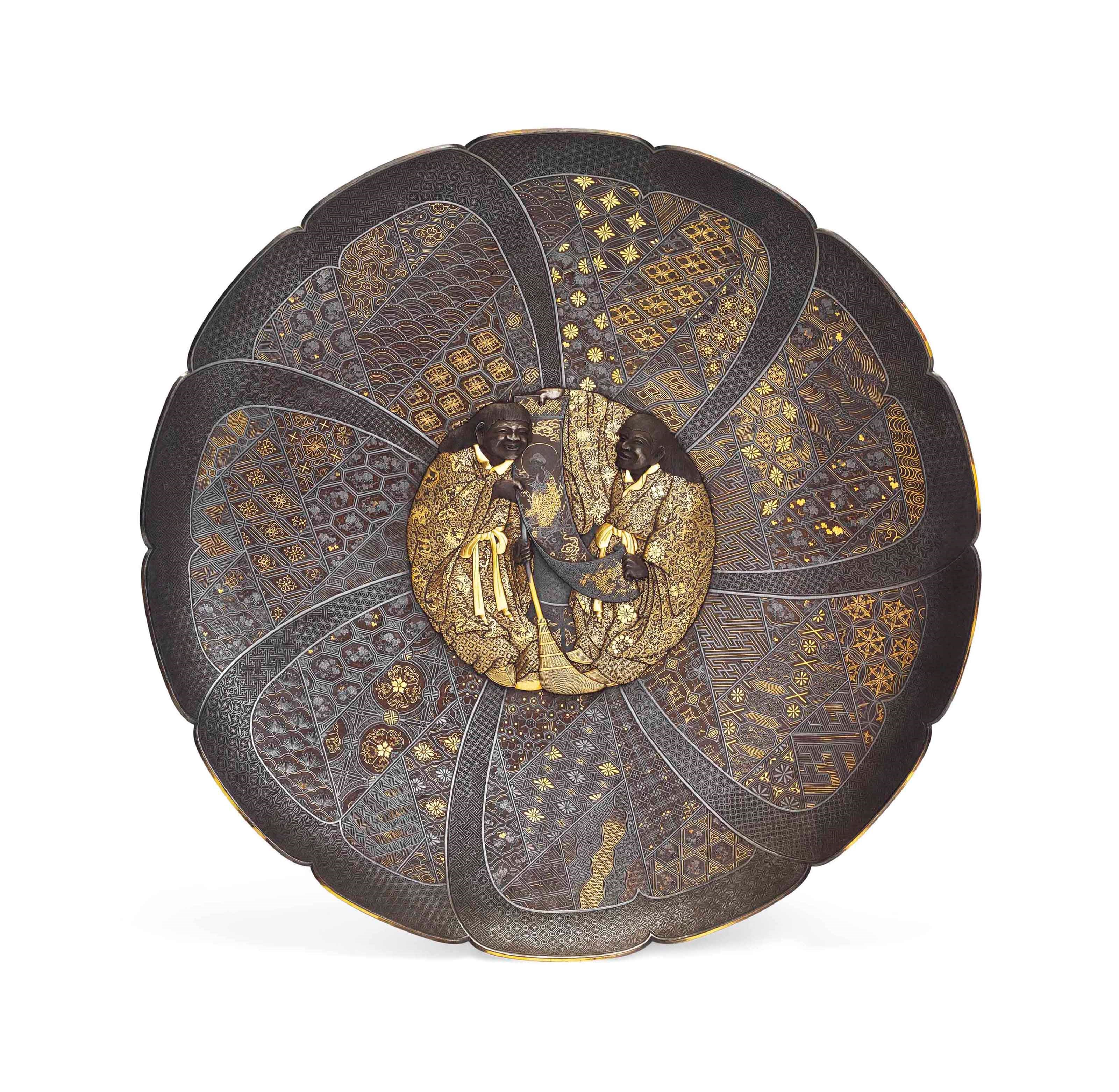 A Komai Dish depicting Kanzan and Jittoku