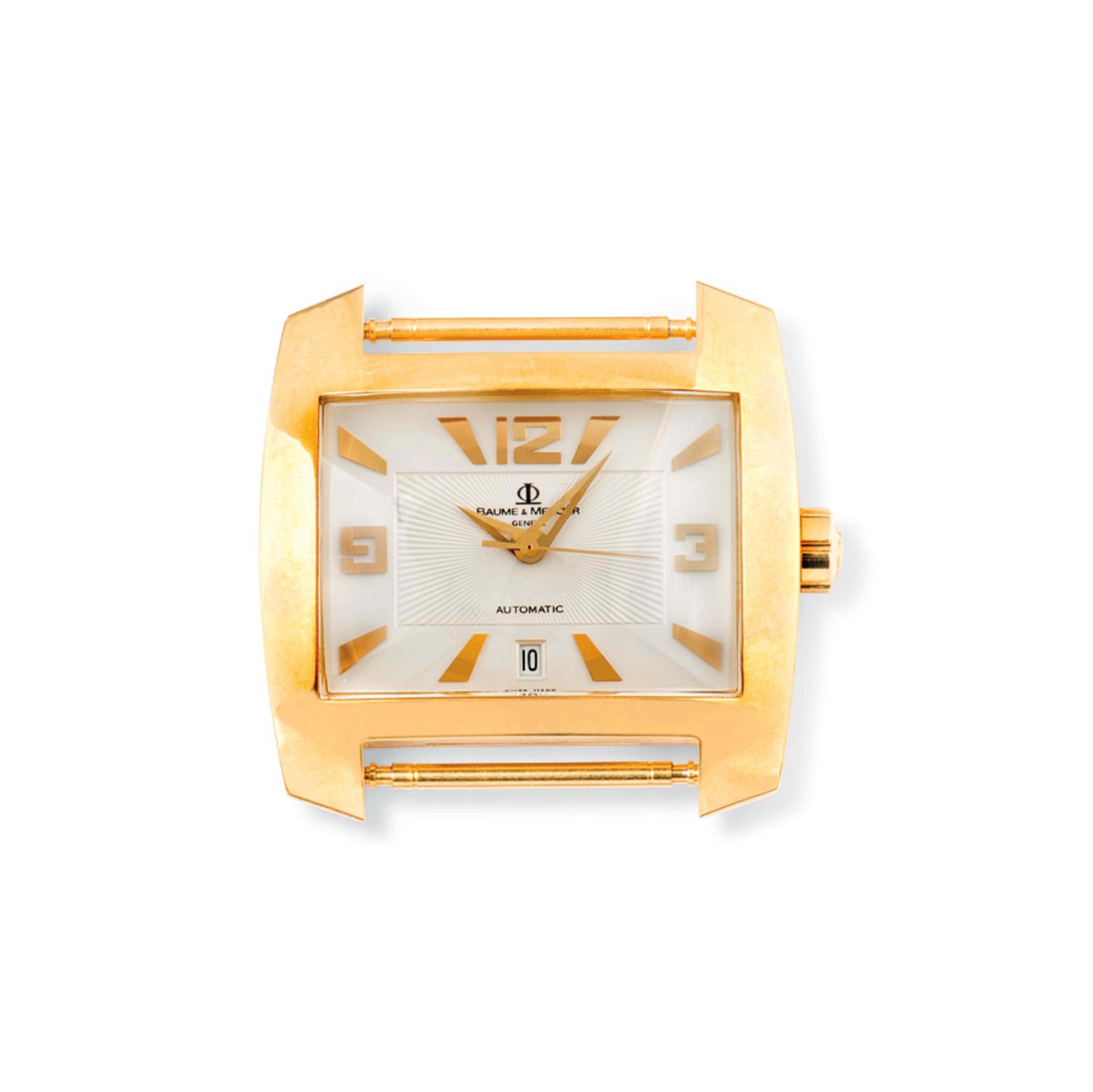AN 18CT GOLD AUTOMATIC WRISTWATCH, BY BAUME & MERCIER