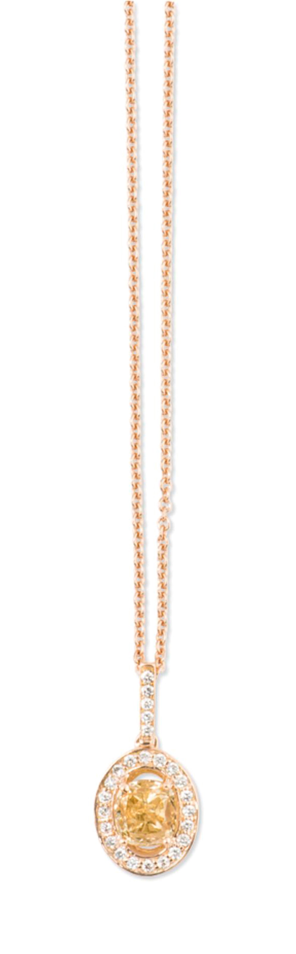 A COLOURED DIAMOND AND DIAMOND PENDANT NECKLACE