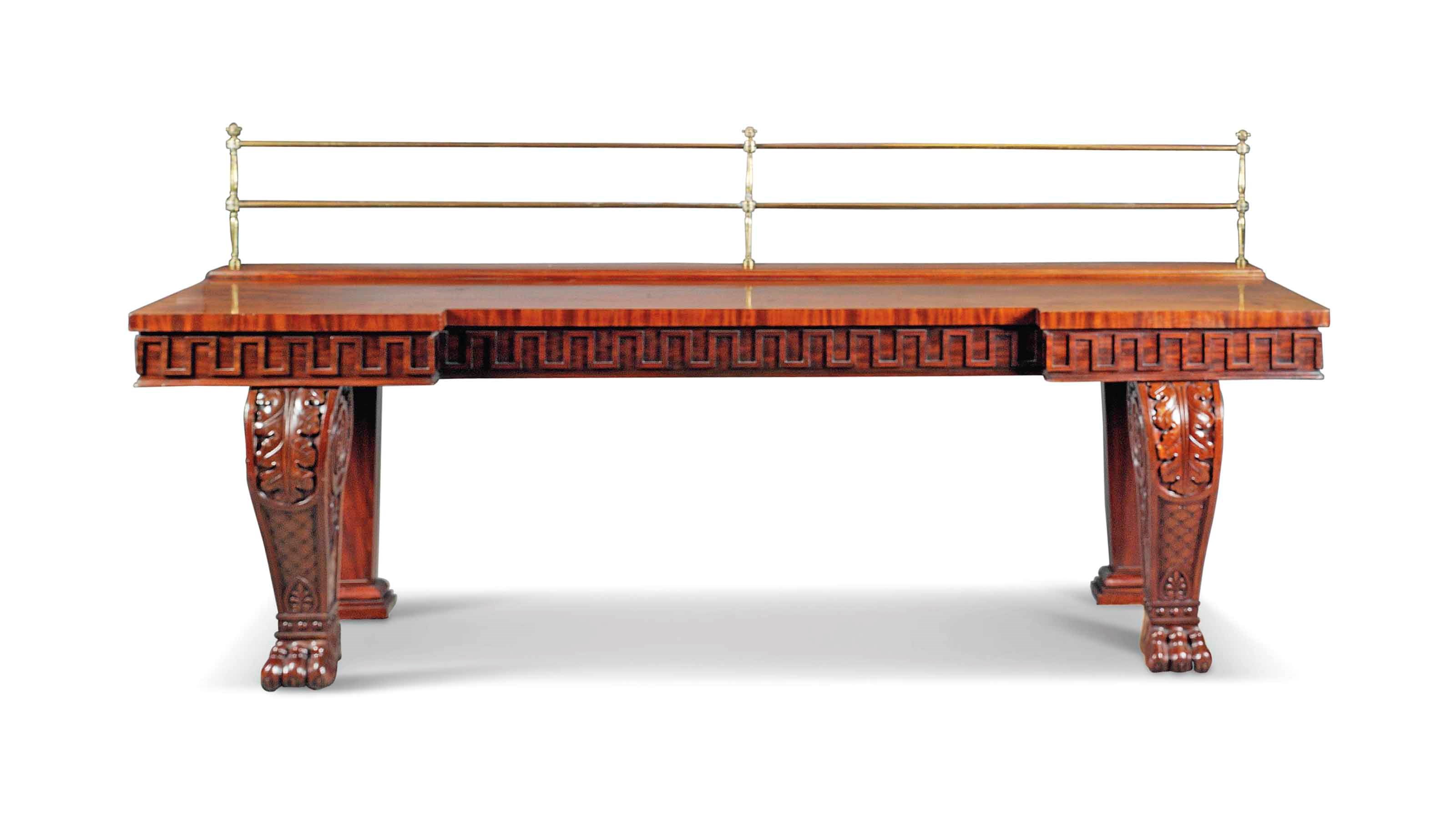 AN IRISH MAHOGANY INVERTED-BREAKFRONT SERVING-TABLE
