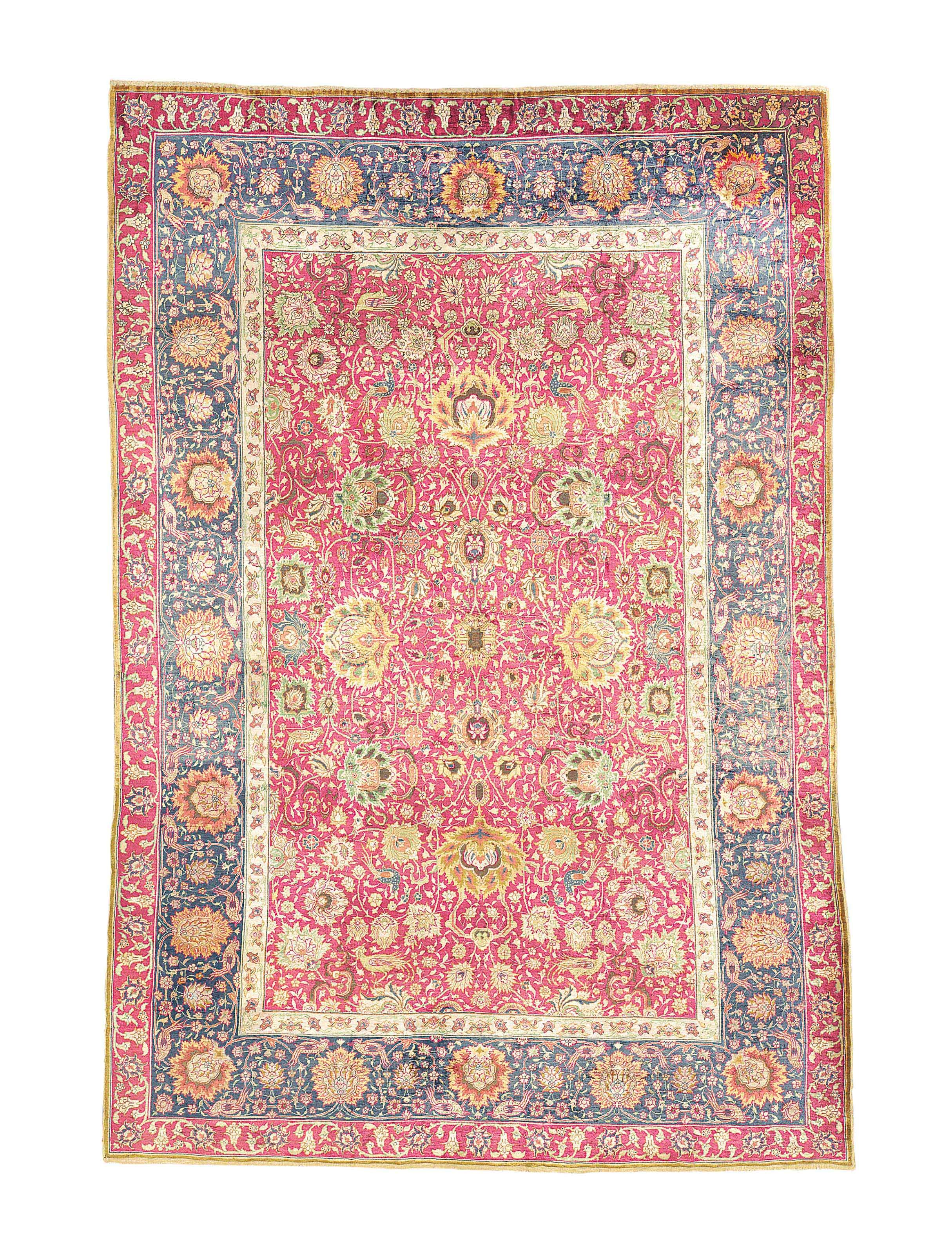 A SILK AND METAL-THREAD KOUM KAPI RUG