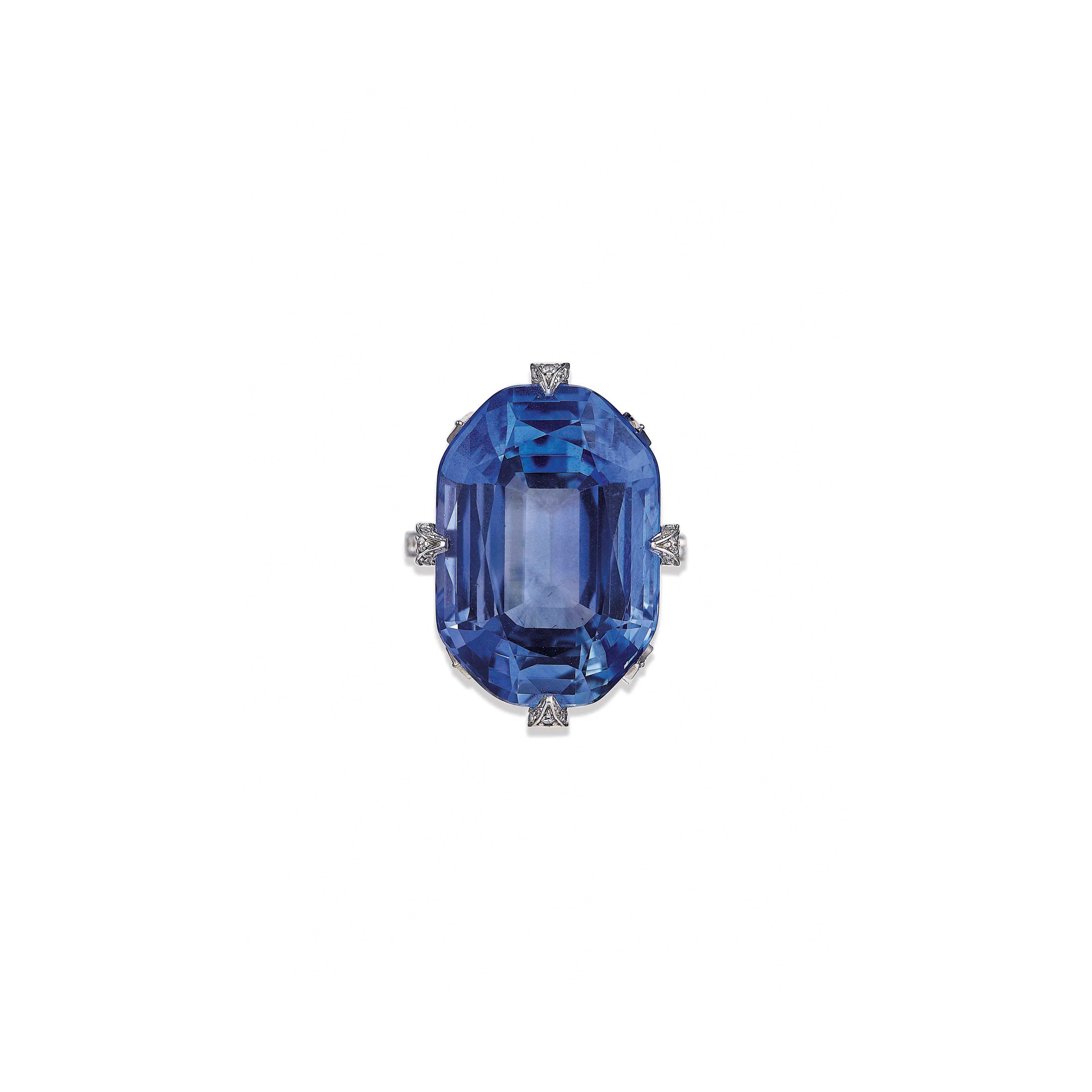 A SAPPHIRE AND DIAMOND RING, BY VILLA