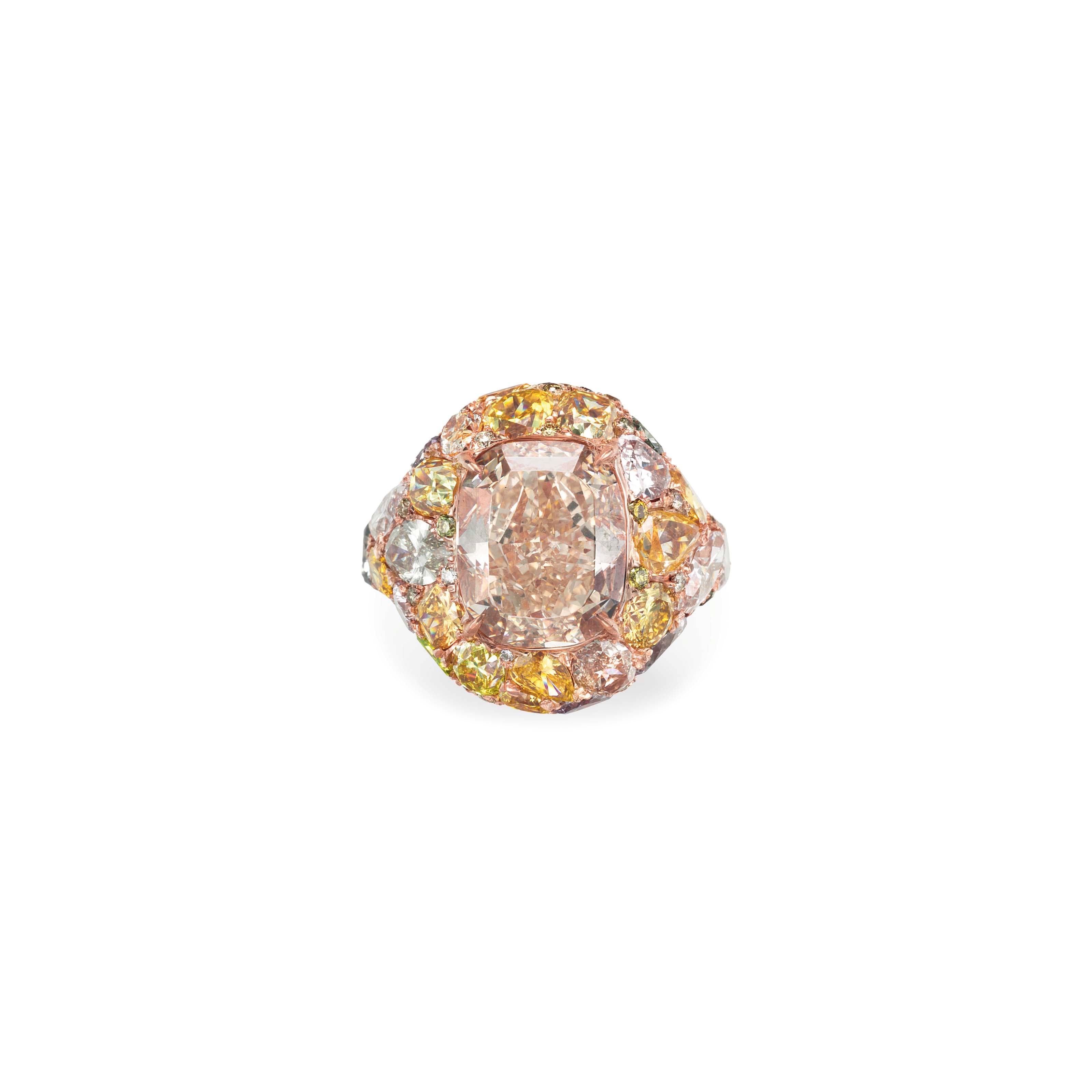 A COLORED DIAMOND RING