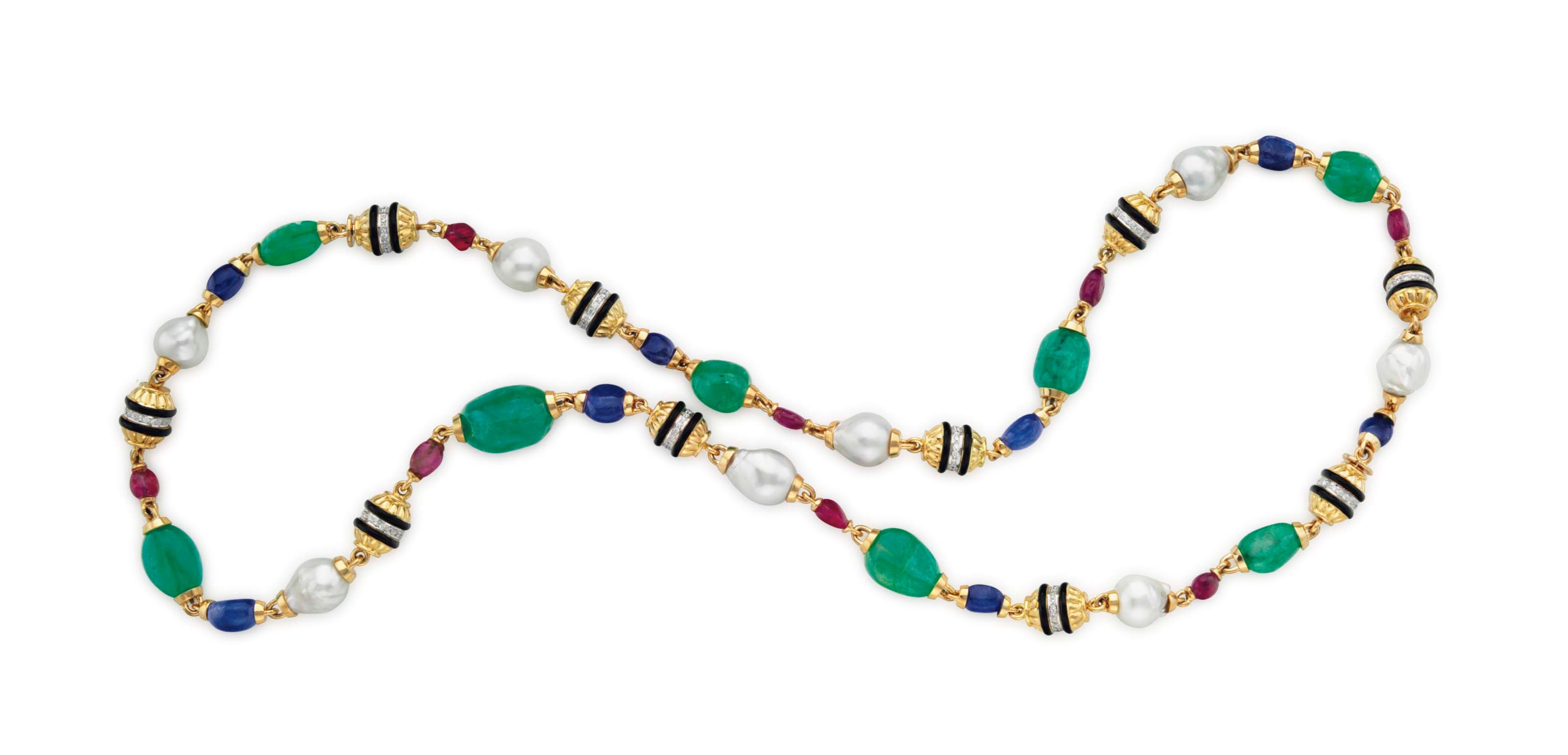 A MULTI-GEM AND DIAMOND NECKLACE, BY DAVID WEBB