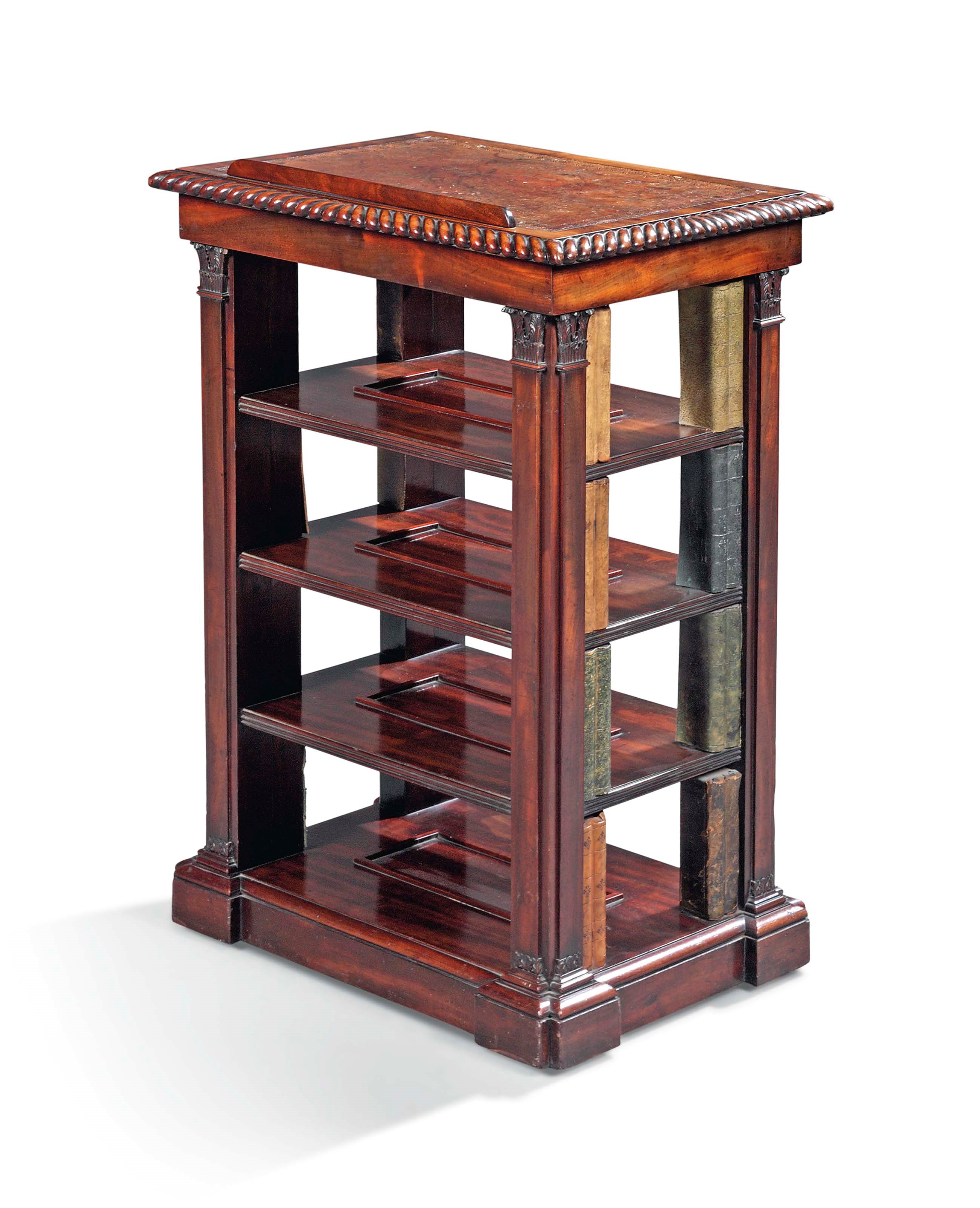 A GEORGE IV MAHOGANY PEDESTAL BOOKCASE