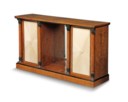 A GEORGE IV AMBOYNA AND EBONY SIDE CABINET