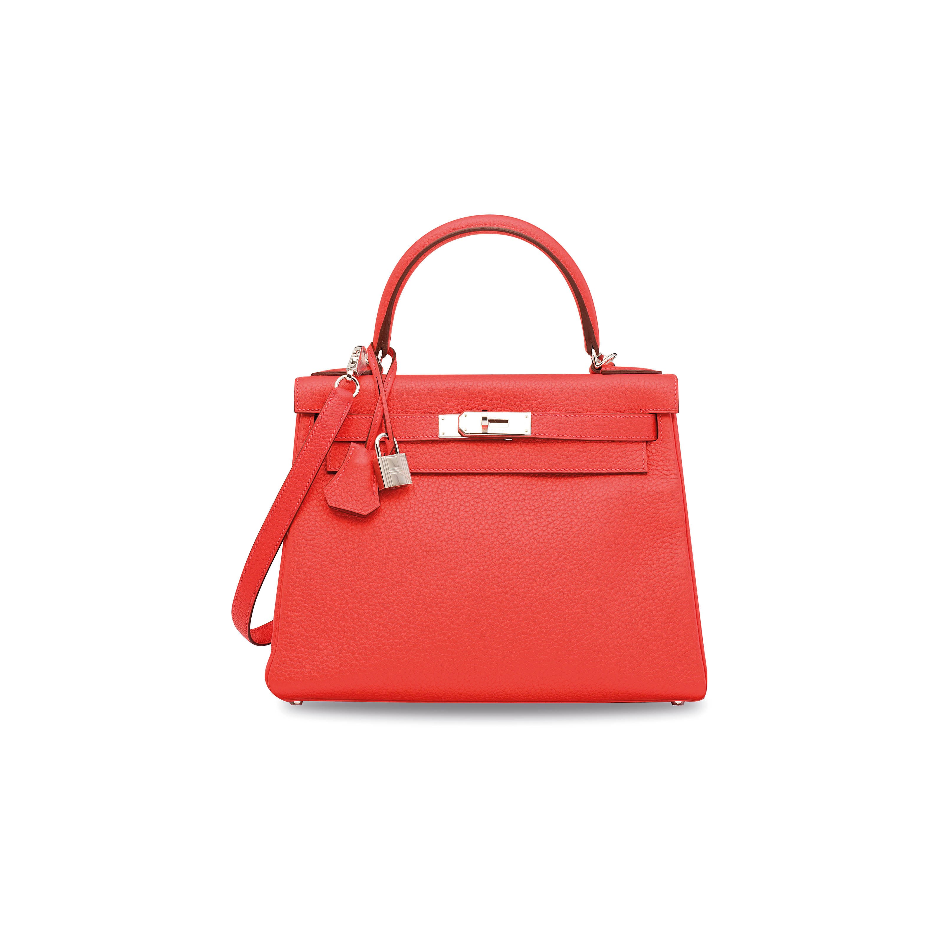 A ROSE JAÏPUR CLÉMENCE LEATHER RETOURNÉ KELLY 28 WITH PALLADIUM HARDWARE