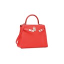 A ROSE JAÏPUR CLÉMENCE LEATHER RETOURNÉ KELLY 28 WITH PALLADIUM HARDWARE