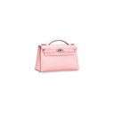 A ROSE SAKURA SWIFT LEATHER KELLY POCHETTE WITH PALLADIUM HARDWARE