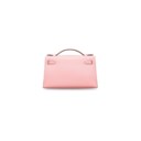 A ROSE SAKURA SWIFT LEATHER KELLY POCHETTE WITH PALLADIUM HARDWARE
