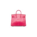 A SHINY ROSE TYRIEN NILOTICUS CROCODILE BIRKIN 25 WITH PALLADIUM HARDWARE