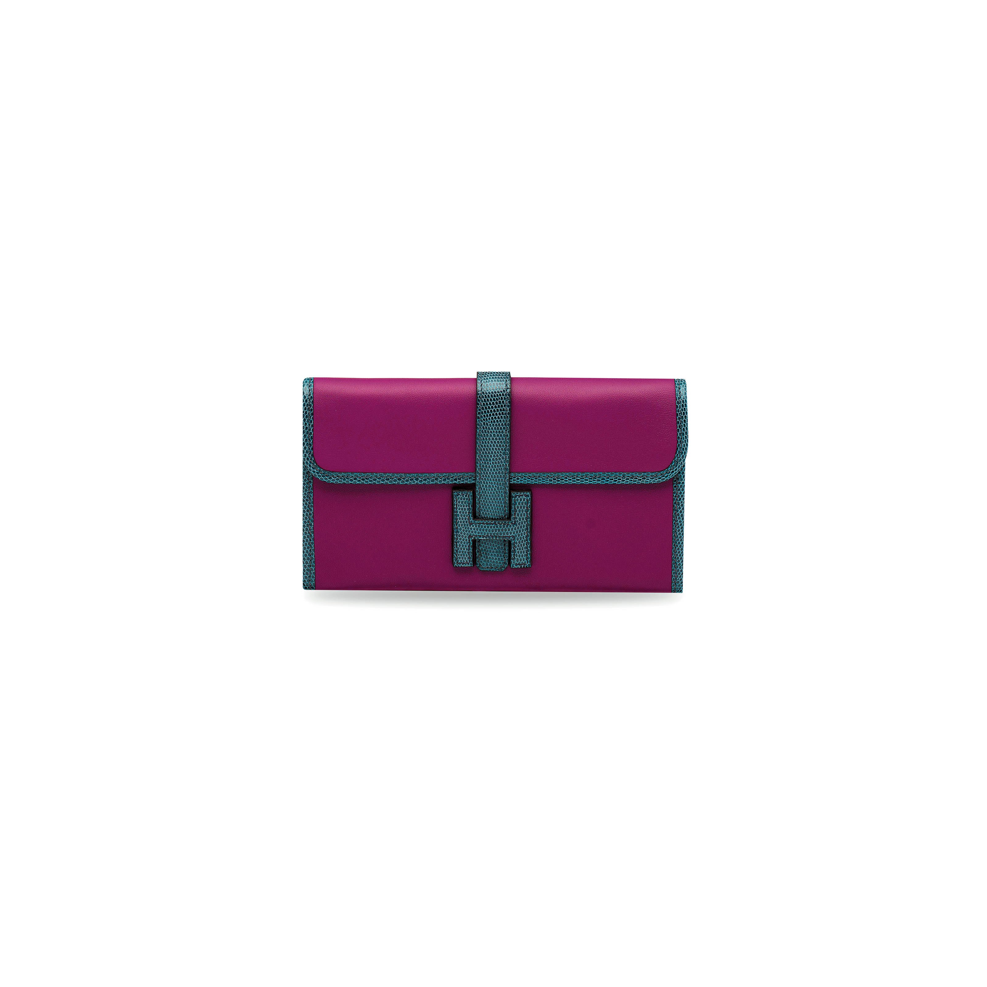 A LIMITED EDITION ANÉMONE SWIFT LEATHER & BLEU COLVERT NILOTICUS LIZARD JIGE DUO