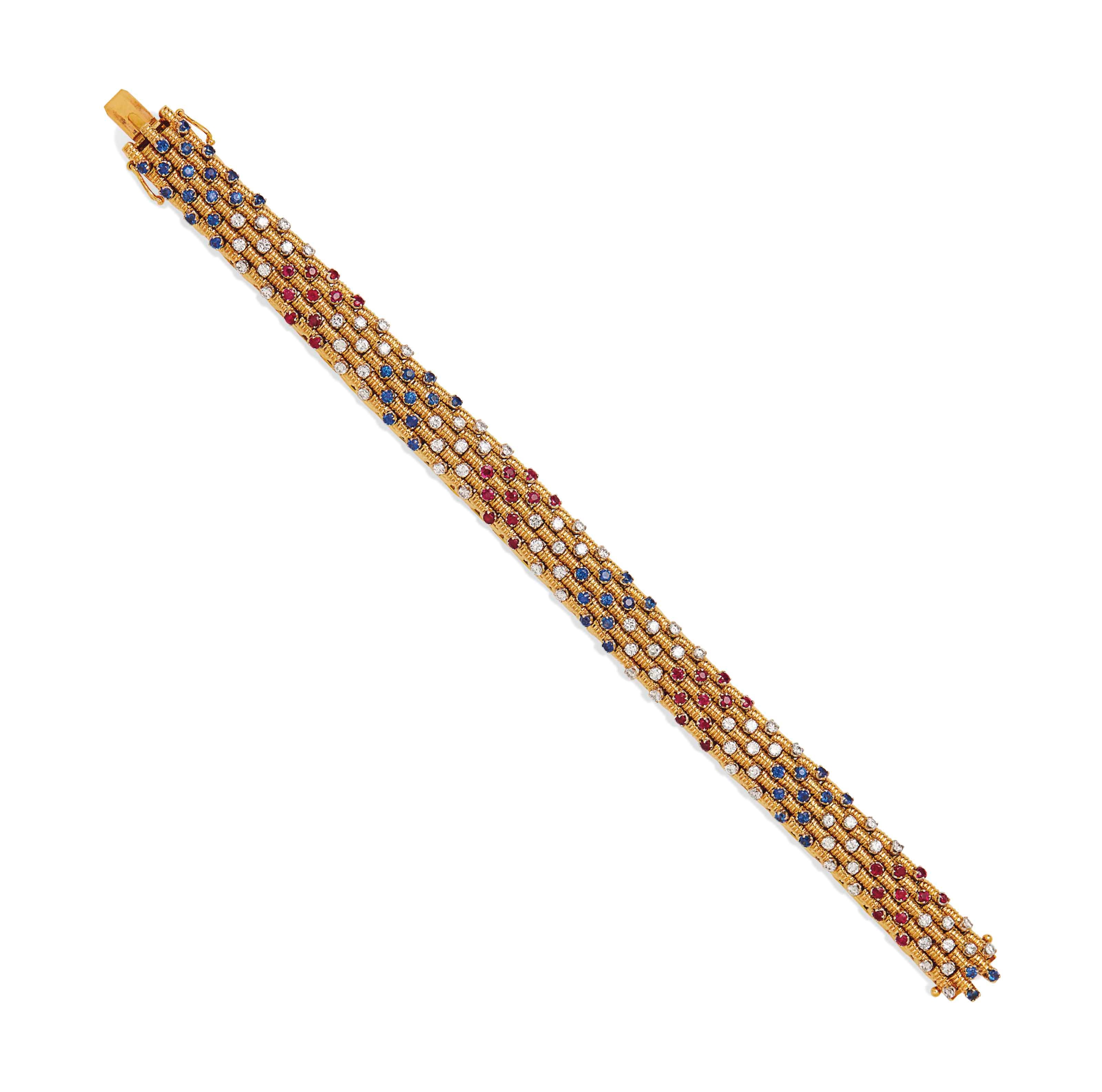 BRACELET SAPHIRS, RUBIS ET DIAMANTS, PAR BULGARI