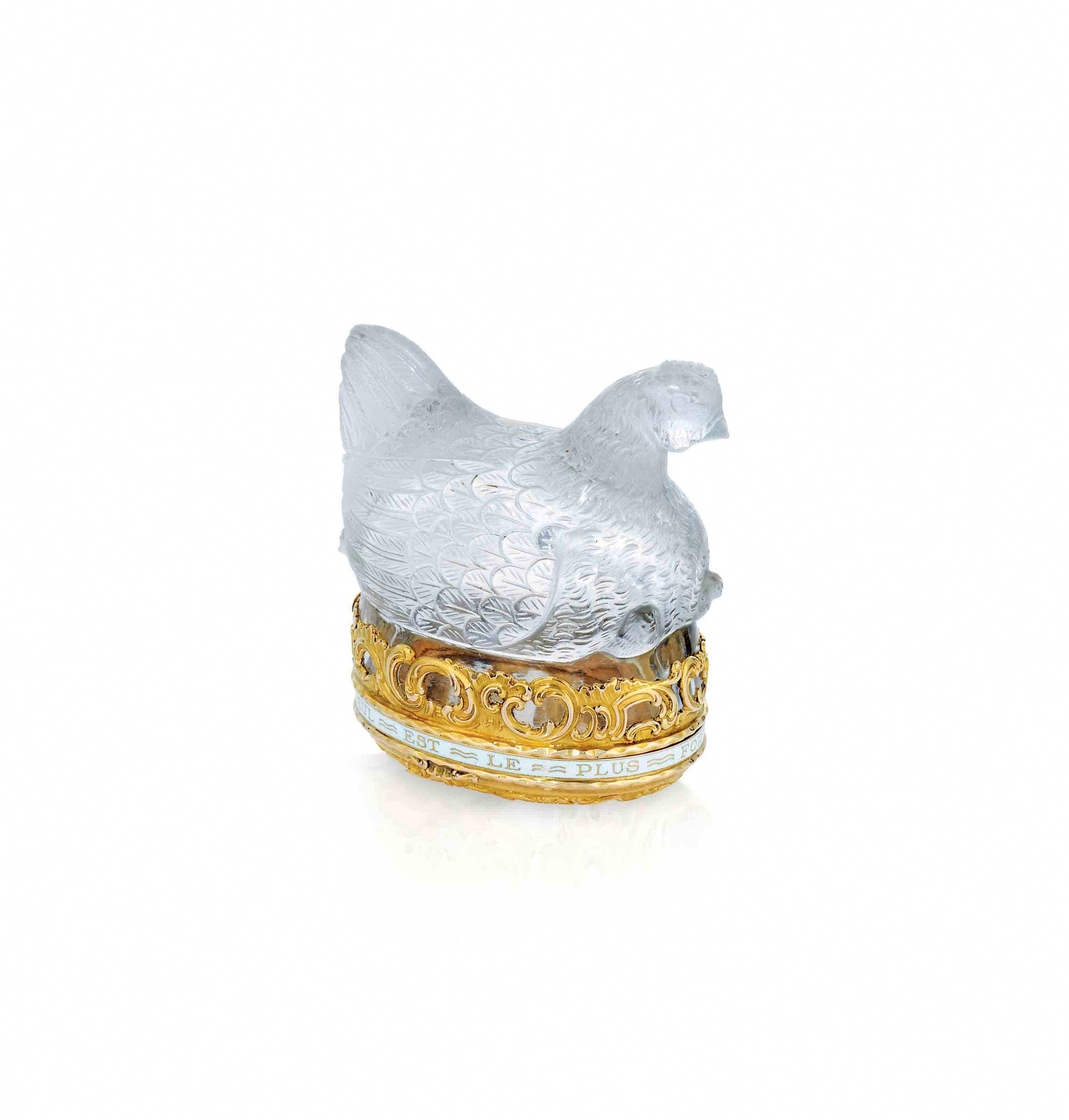 A GERMAN GOLD-MOUNTED HARDSTONE SNUFF-BOX
