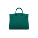 A MALACHITE TOGO LEATHER BIRKIN 25 WITH PALLADIUM HARDWARE