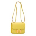 A SOUFRE EPSOM LEATHER MINI CONSTANCE 18 WITH GOLD HARDWARE