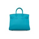 A TURQUOISE CLÉMENCE LEATHER BIRKIN 25 WITH PALLADIUM HARDWARE