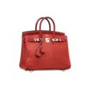 A MATTE ROUGE MOYEN SALVATOR LIZARD BIRKIN 25 WITH PALLADIUM HARDWARE