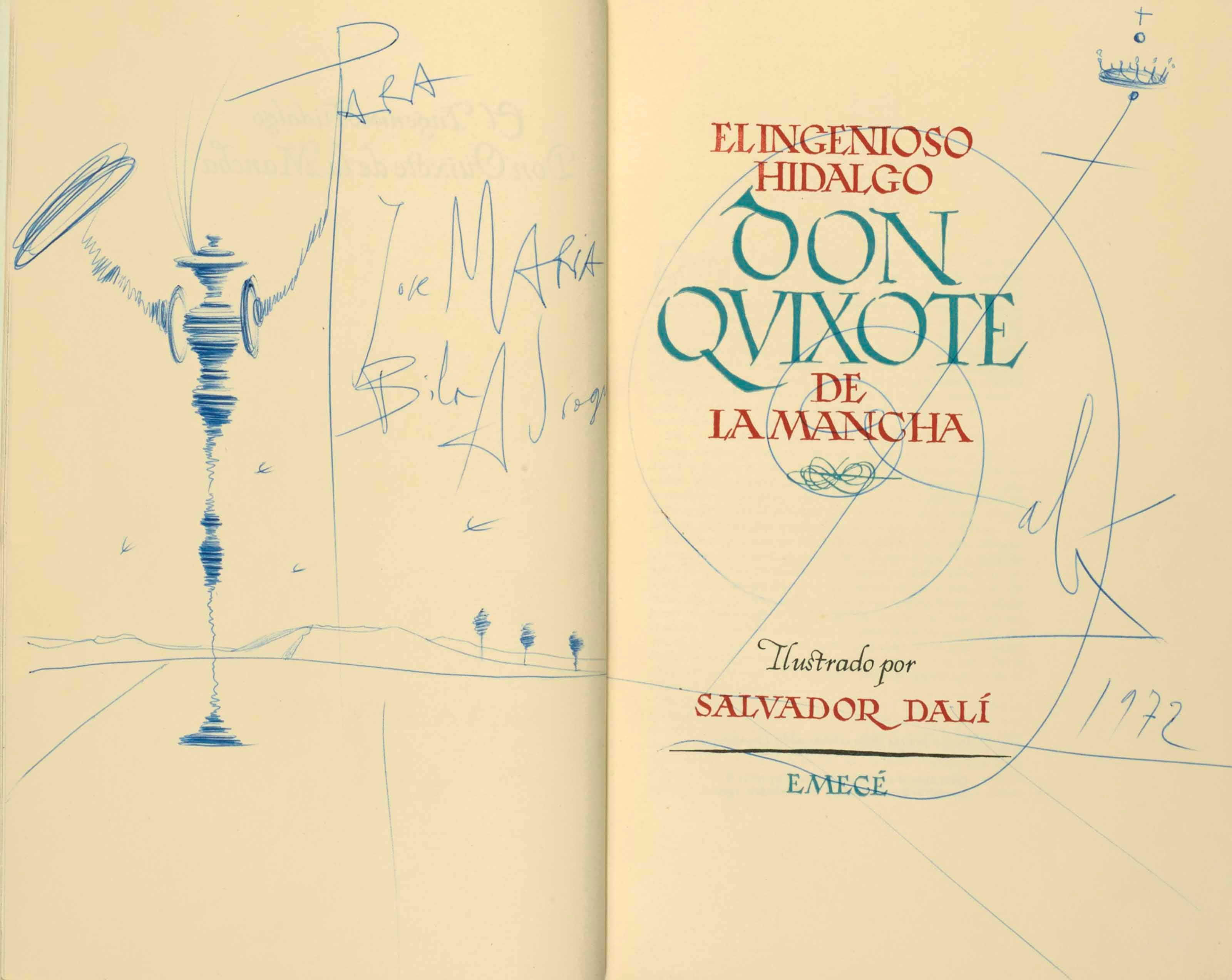 DALI, Salvador - CERVANTES, Miguel de. El Ingenioso Don Quixote de la Mancha. Illustrado por Salvador Dali. Buenos Aires : Emecé, 1957.