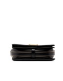 SAC BOY MEDIUM EN VEAU NOIR & TRESSÉ OR, GARNITURE EN MÉTAL DORÉ MAT