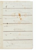 BATTLE OF MARTINIQUE – Two manuscripts, "Combat Naval du 17 Avril 1780 Position des Armées Avant le combat," and "Combat du 19 May 1780." n.p., c. 1780-1783.