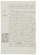 ROCHAMBEAU, Donatien-Marie-Joseph de Vimeur, vicomte de (1755-1813). Manuscript signed ("Le Vcte de Rochambeau") "Résumé des moyens de détails que j'ai proposé pour l'Exactitude des Maneuvres de L'Ordonnance de l'infanterie du 1er juin 1776", n.p., n.d.