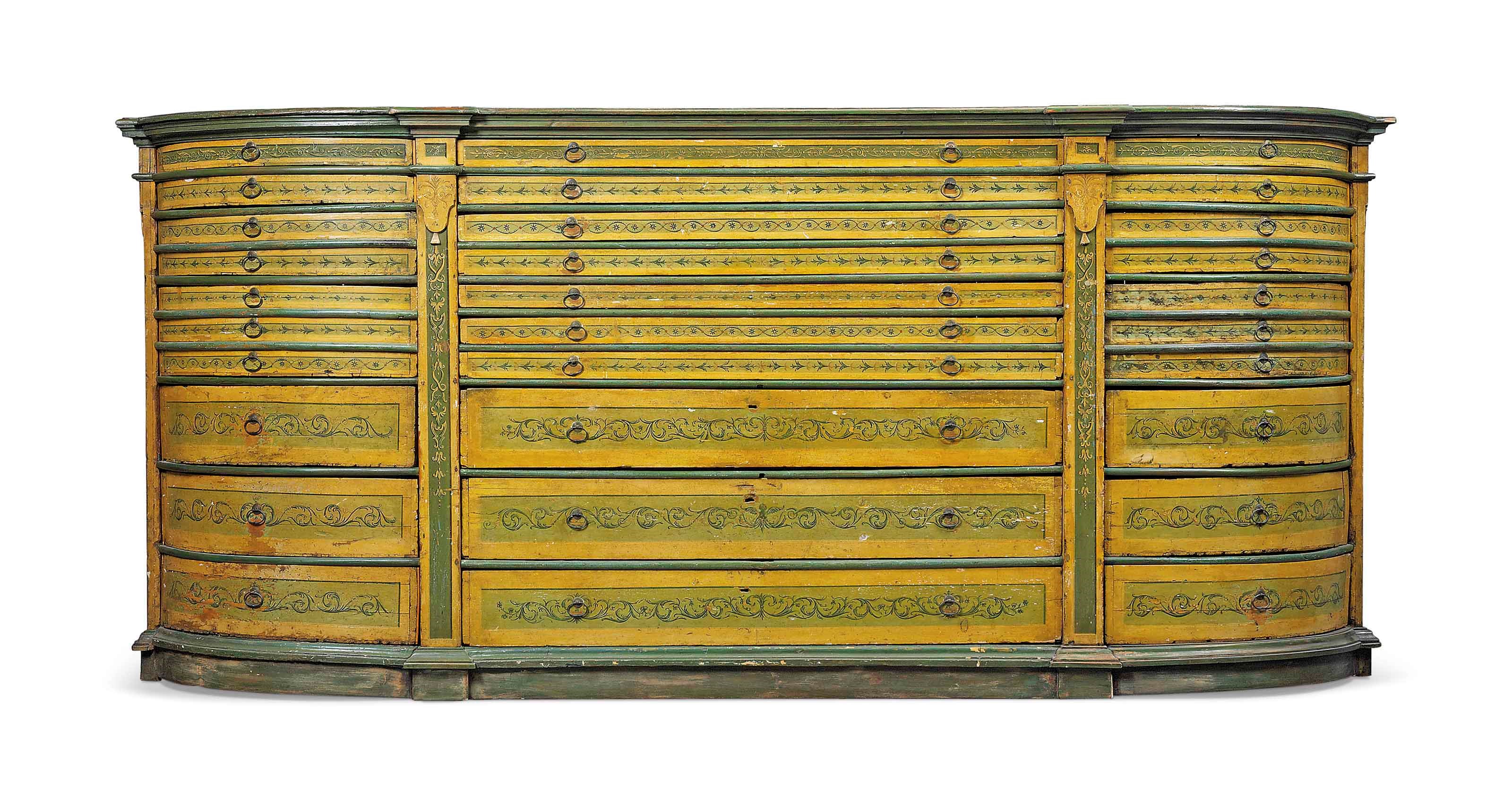 AN ITALIAN 'LACCA' LARGE FILING CHEST
