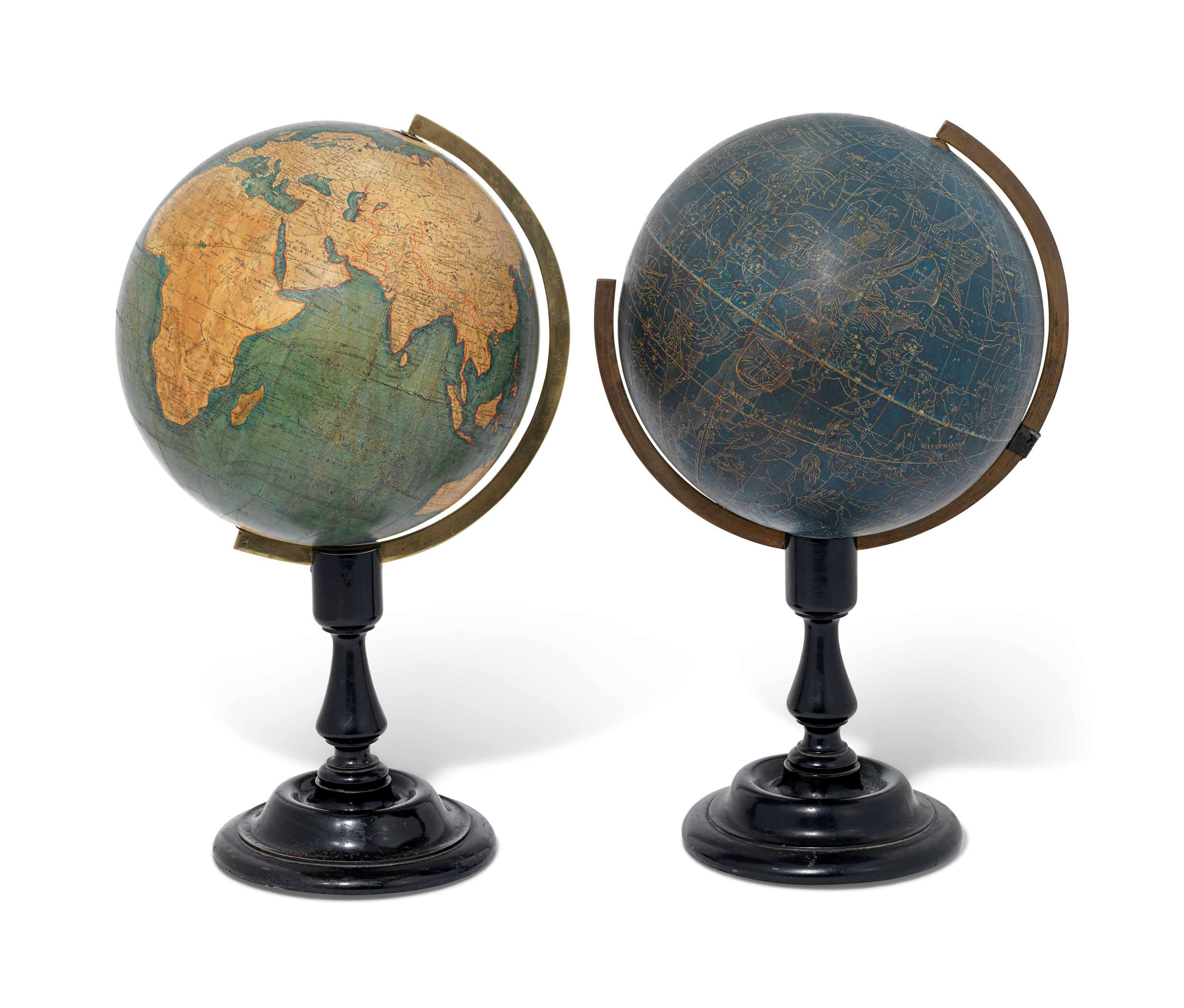 A PAIR OF 9-INCH GLOBES
