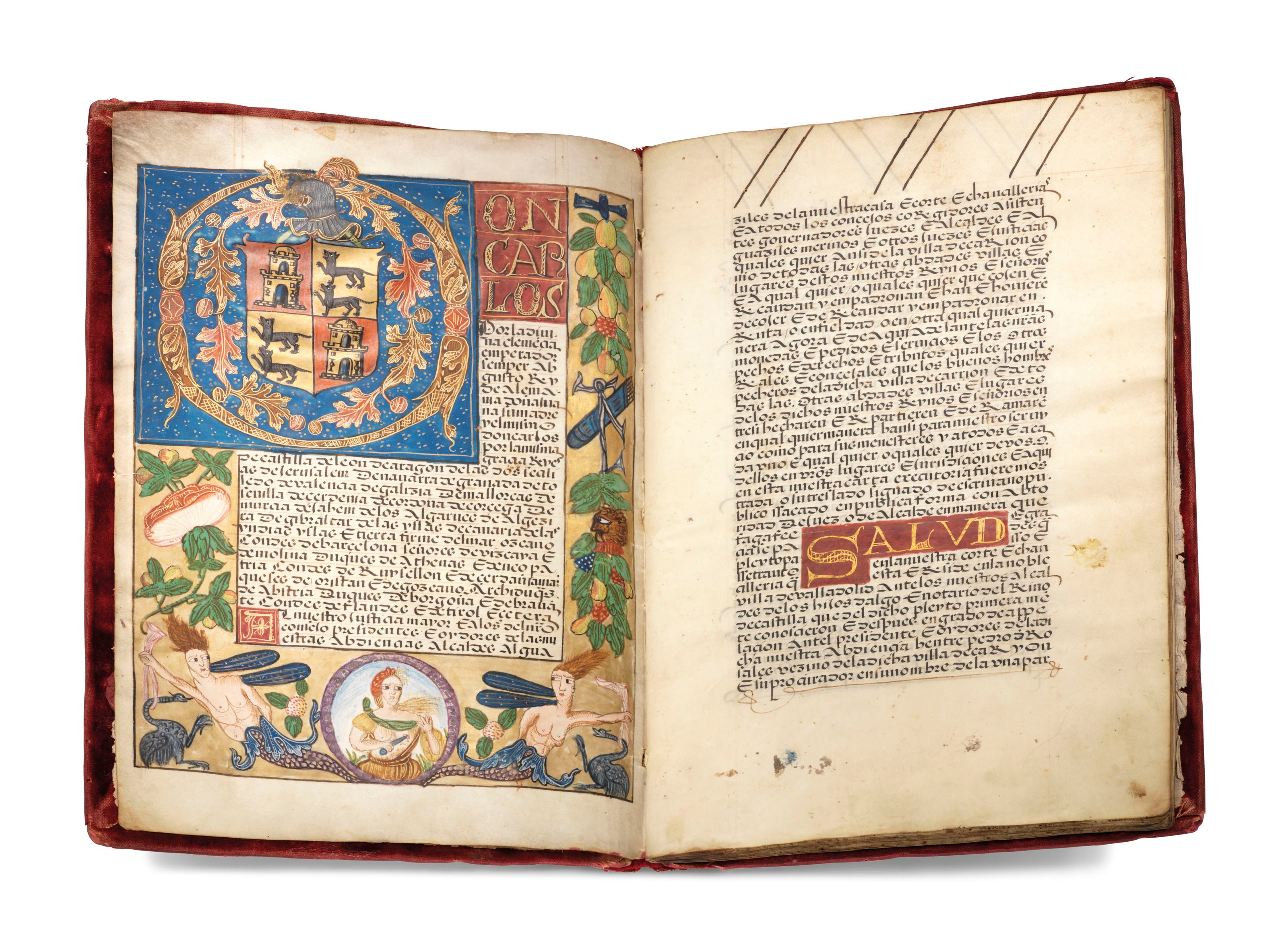 CARTA EXECUTORIA DE HIDALGUIA of Juan Perez de Zubiaurre and Maria de Zubiaurre, issued by Philip II, in Spanish, illuminated manuscript on vellum, Granada, 30 July 1596