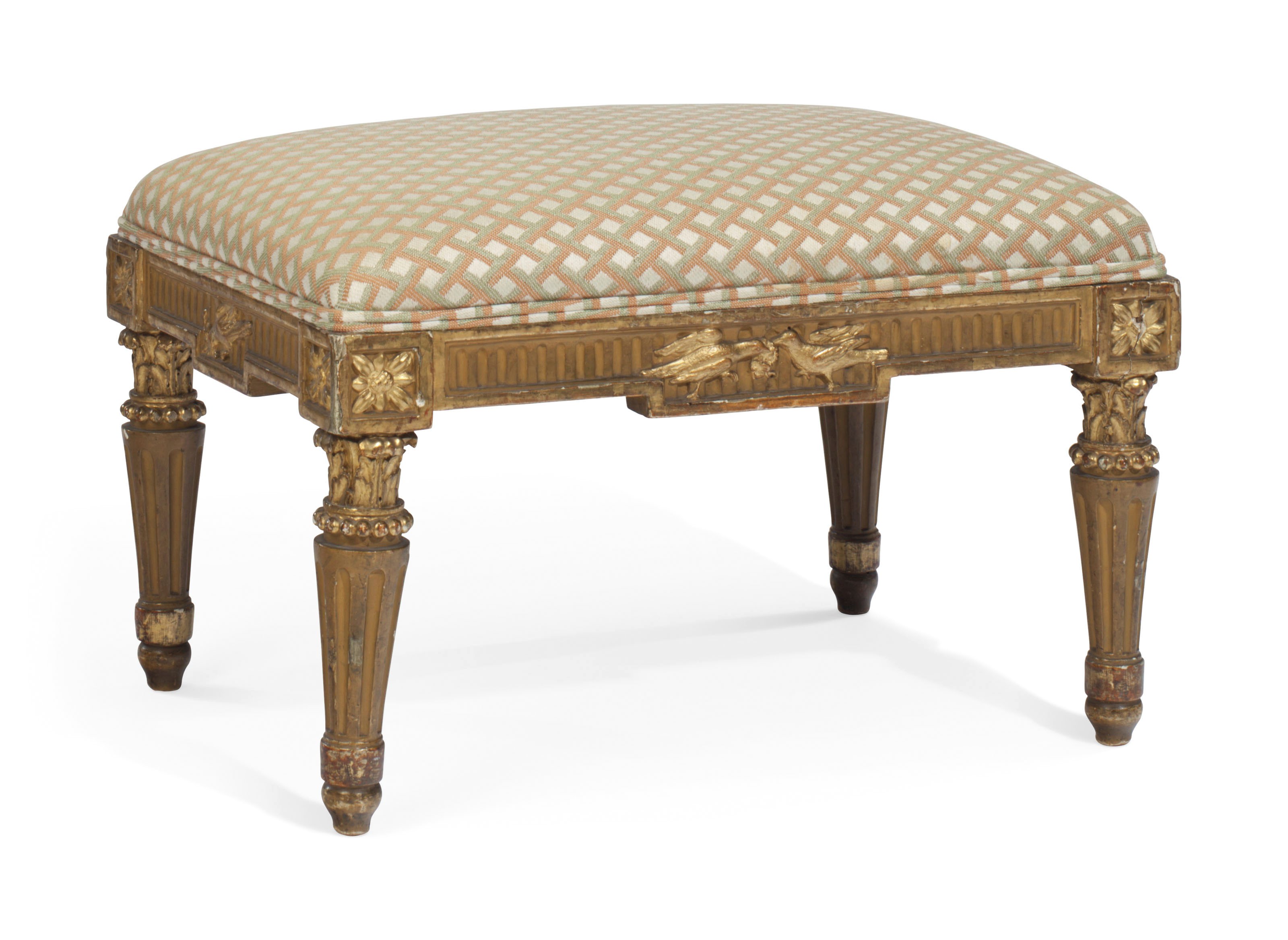 AN ITALIAN GILTWOOD TABOURET