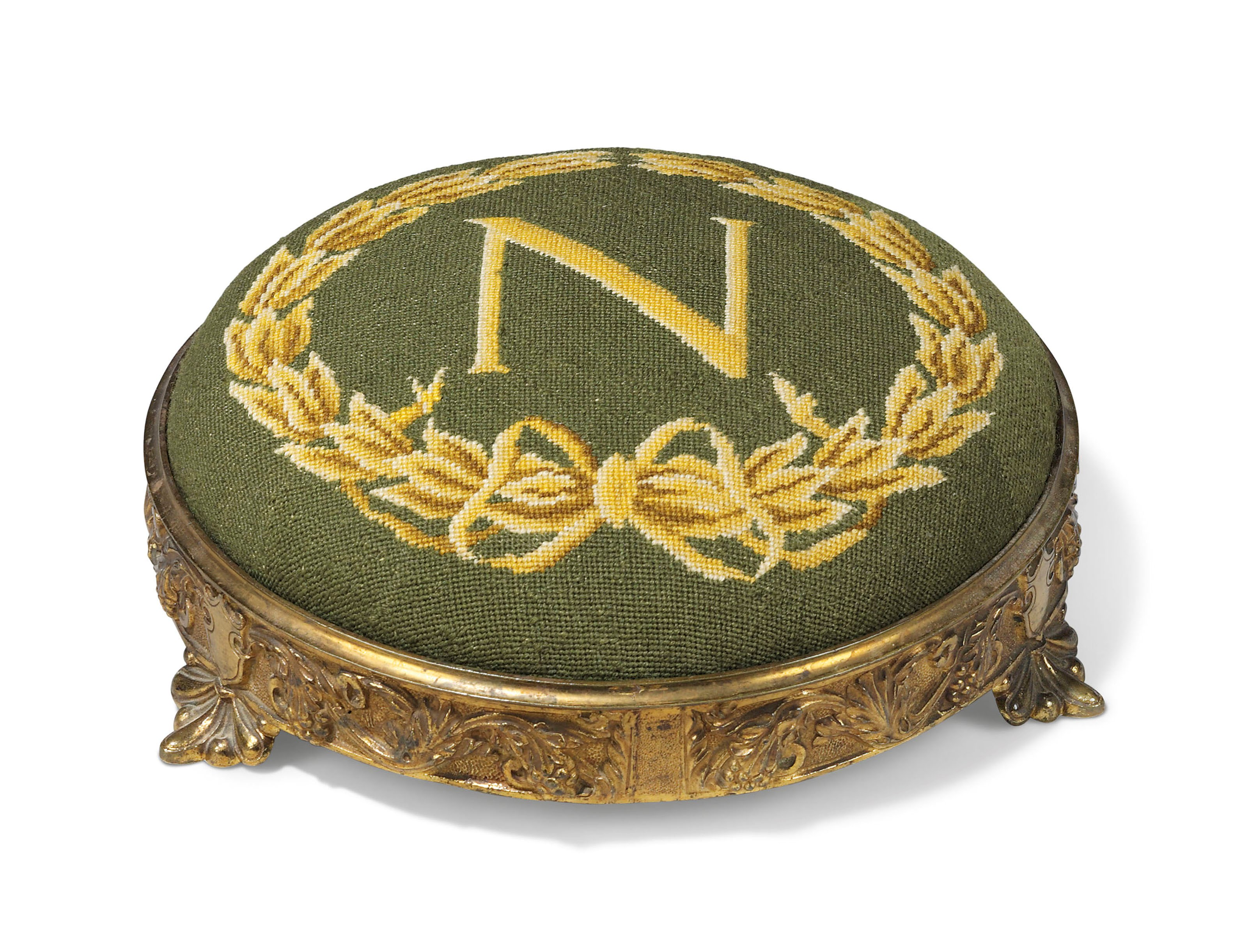 A FRENCH ORMOLU FOOTSTOOL