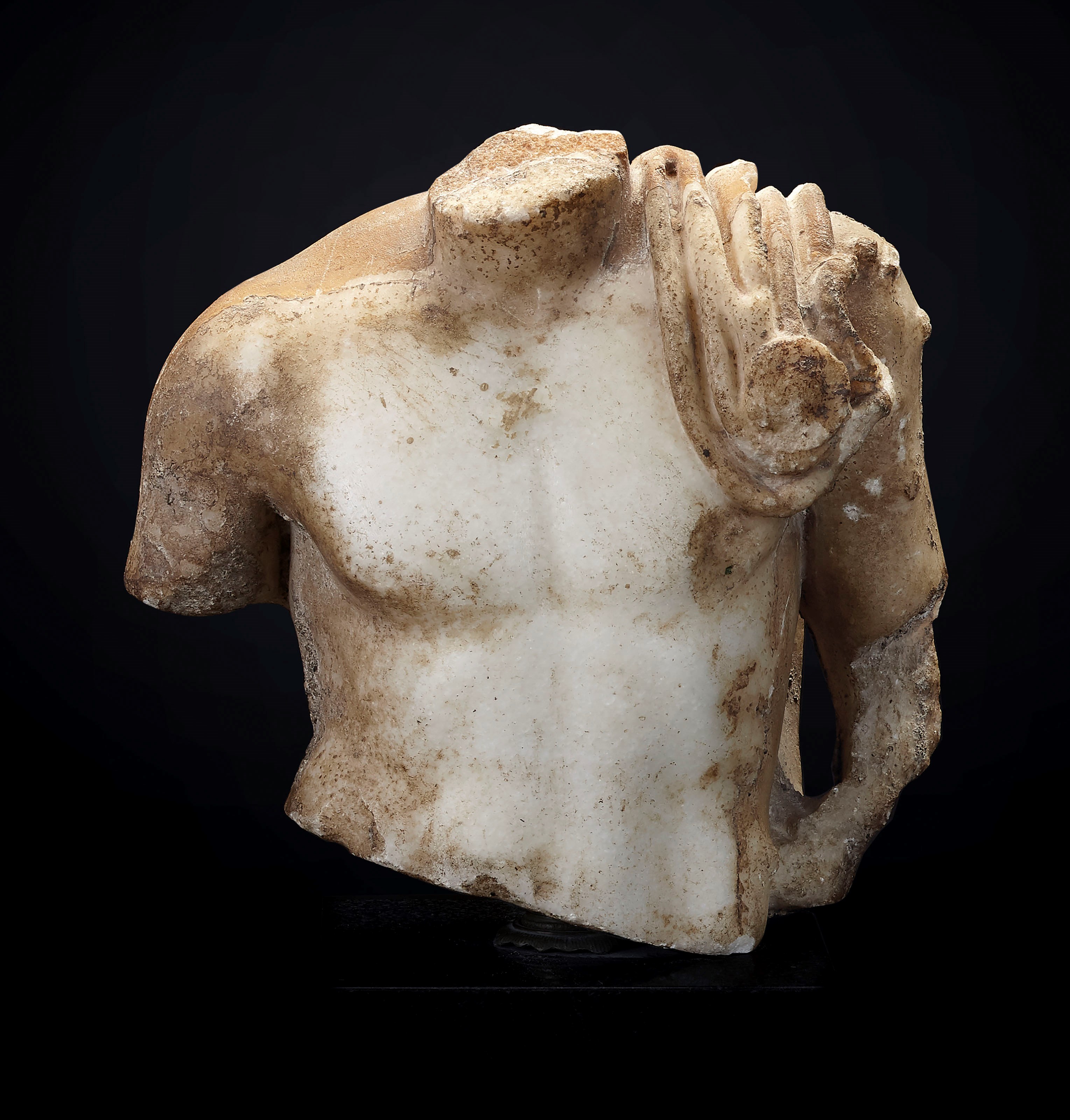 A ROMAN MARBLE TORSO OF MERCURY