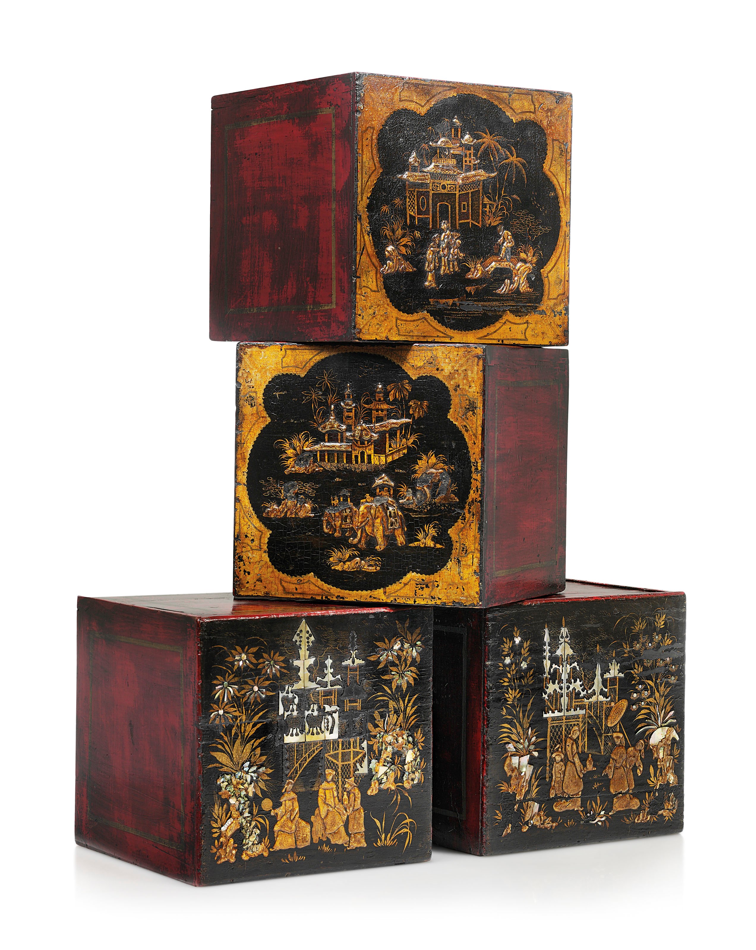 TWO PAIRS OF CHINESE EXPORT BOXES