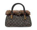 A SET OF TWO: A LIMITED EDITION OSTRICH, LIZARD & MONOGRAM CANVAS OSKAR WALTZ PM AND A LIMITED EDITION CHINCHILLA, LIZARD & DENIM TRAPEZE PM WITH GOLD HARDWARE