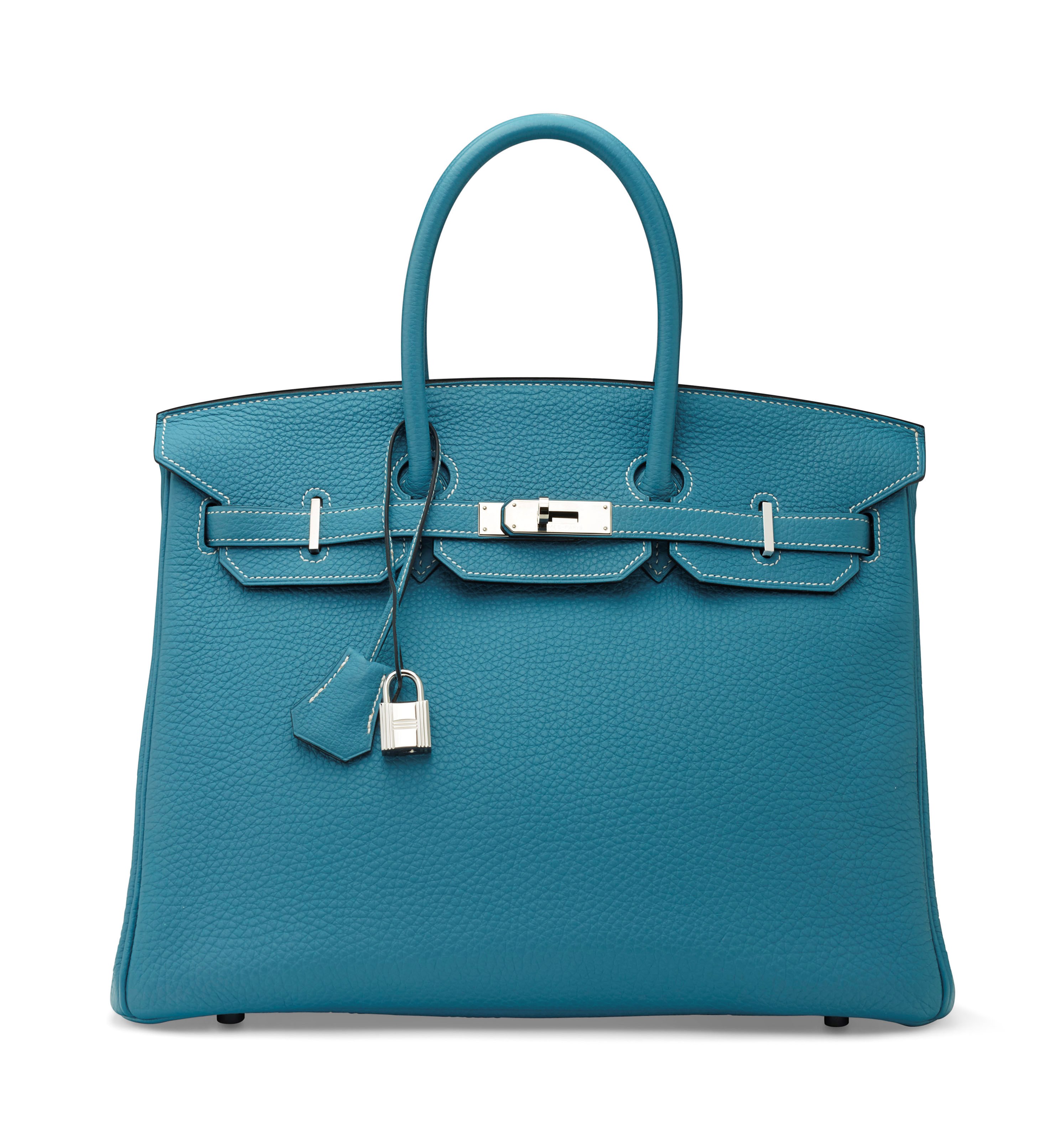 A BLEU JEAN CLÉMENCE LEATHER BIRKIN 35 WITH PALLADIUM HARDWARE