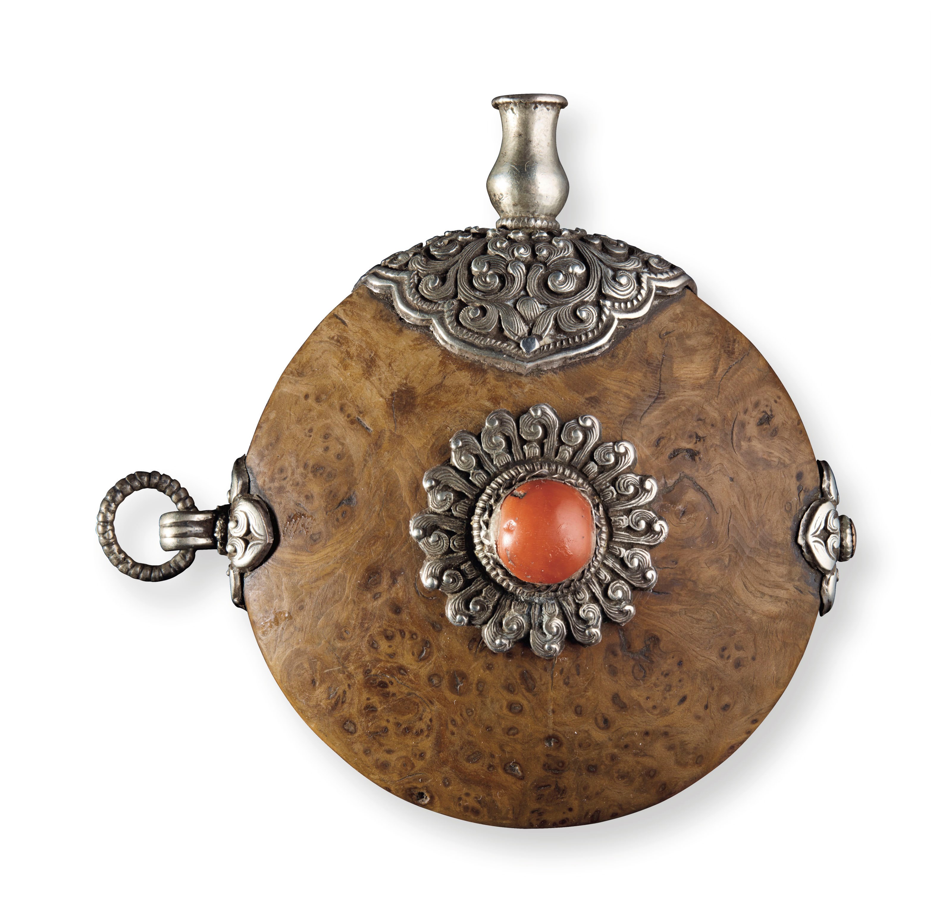 A METAL-MOUNTED FLASK