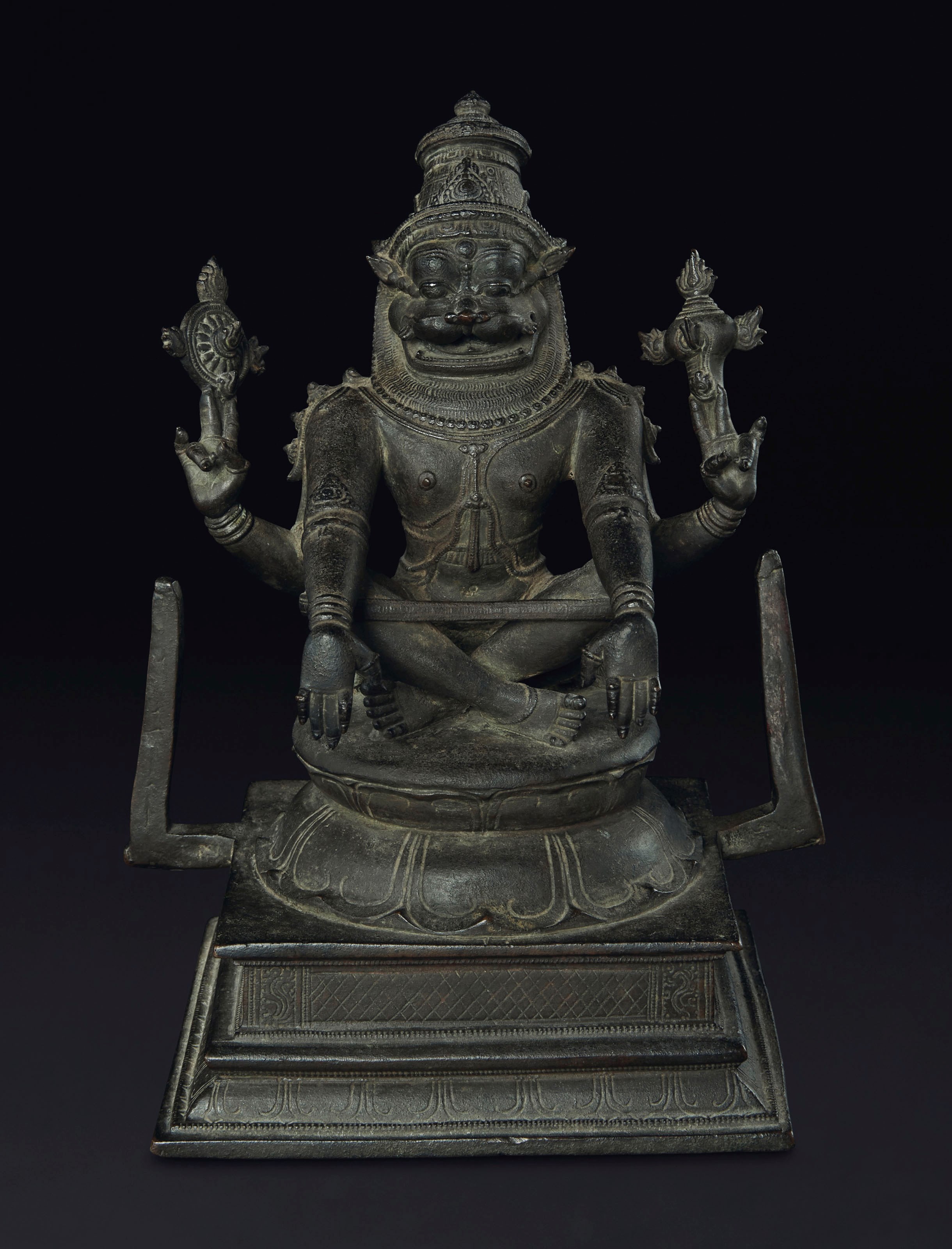 A BRONZE FIGURE OF YOGA NARASIMHA