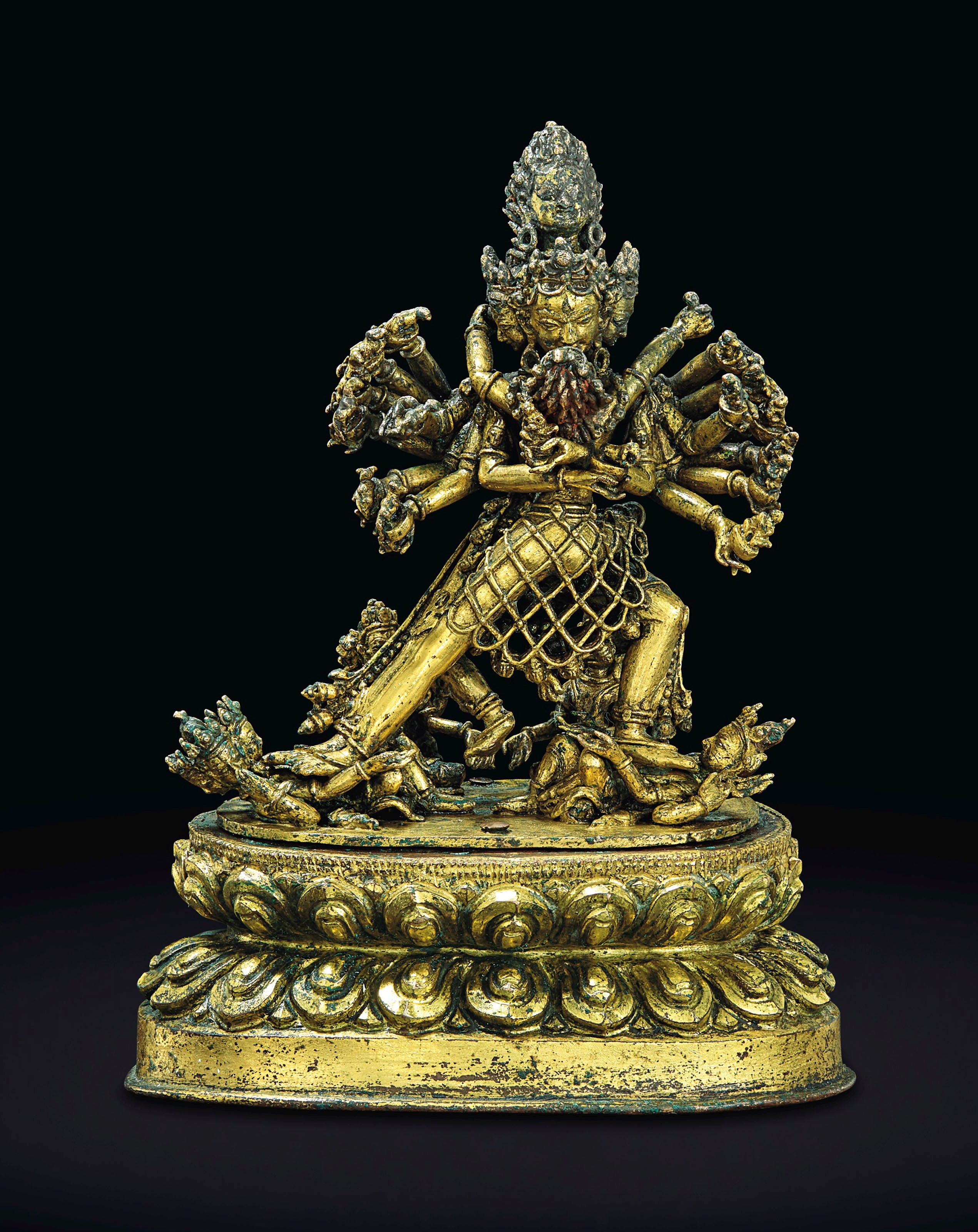 A GILT-BRONZE GROUP OF HEVAJRA KAPALADHARA AND NAIRATMYA