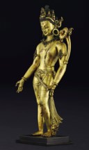 A GILT-BRONZE FIGURE OF PADMAPANI LOKESHVARA