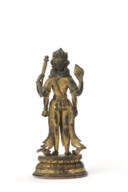 A GILT-BRONZE FIGURE OF VISHNU