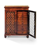 A REGENCY BRASS-MOUNTED BRAZILIAN ROSEWOOD COLLECTOR'S CABINET