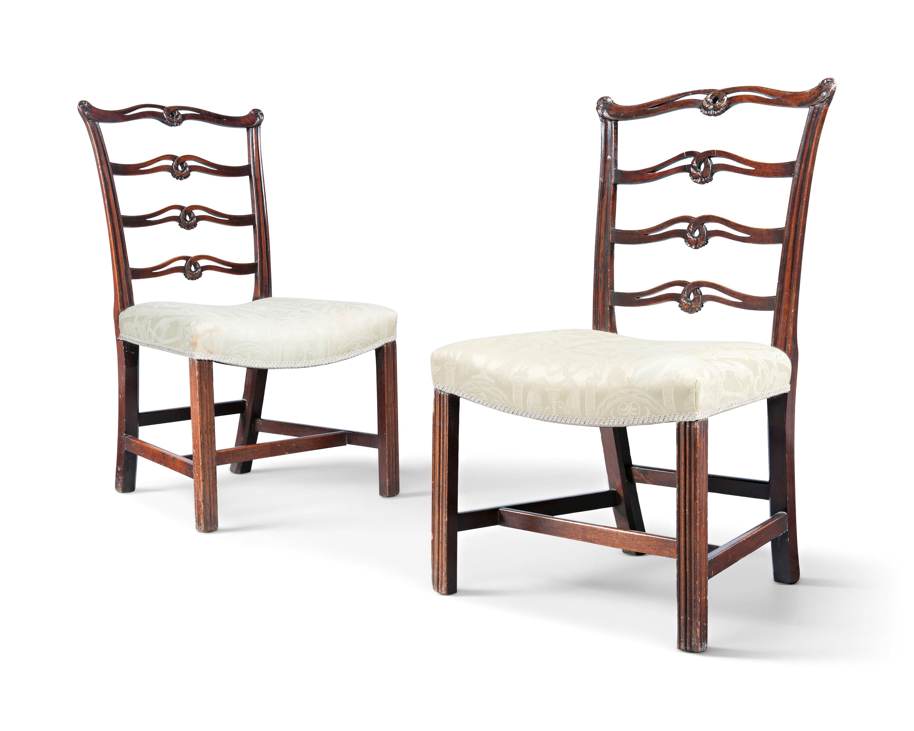 A PAIR OF GEORGE III LADDERBACK SIDE CHAIRS