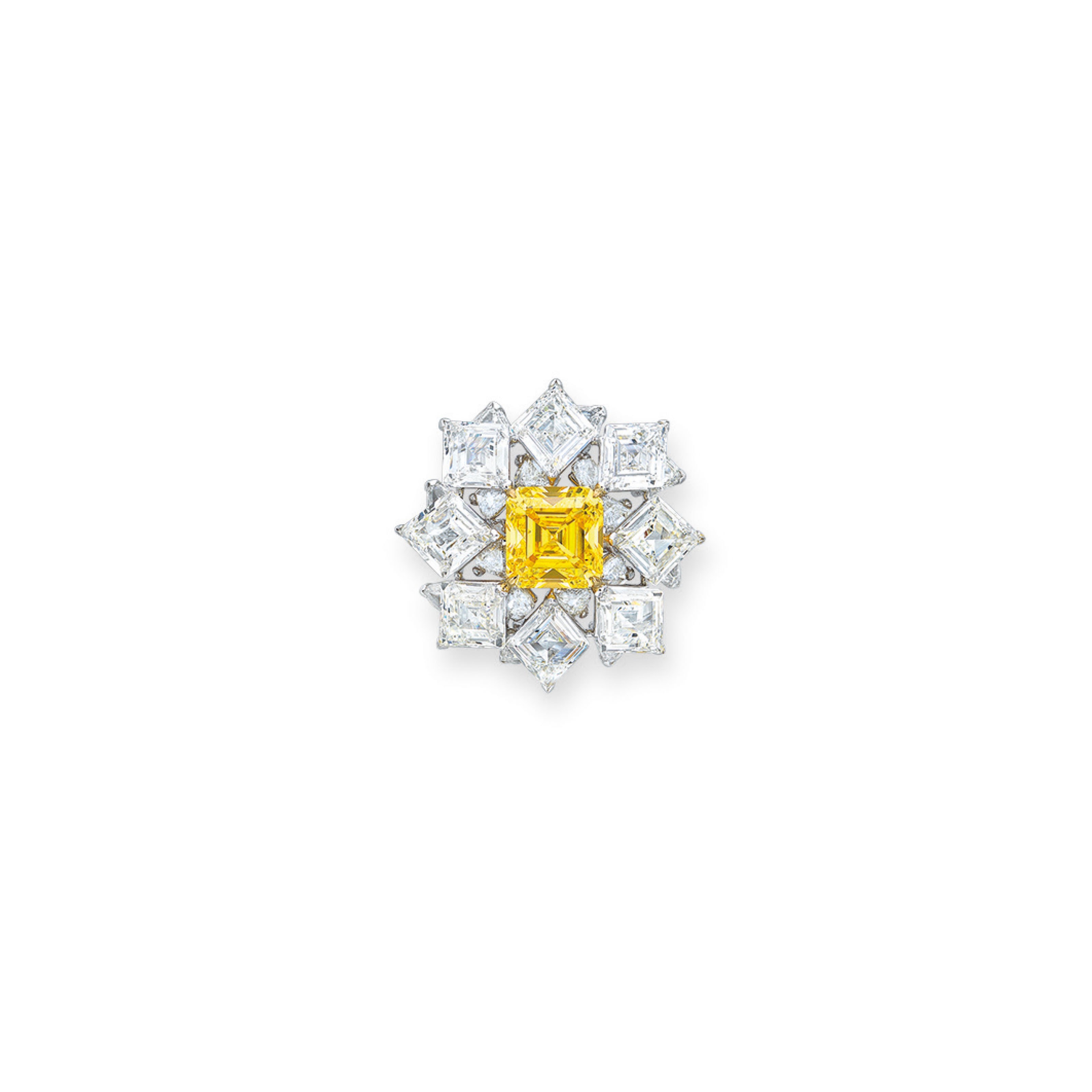 COLOURED DIAMOND AND DIAMOND RING