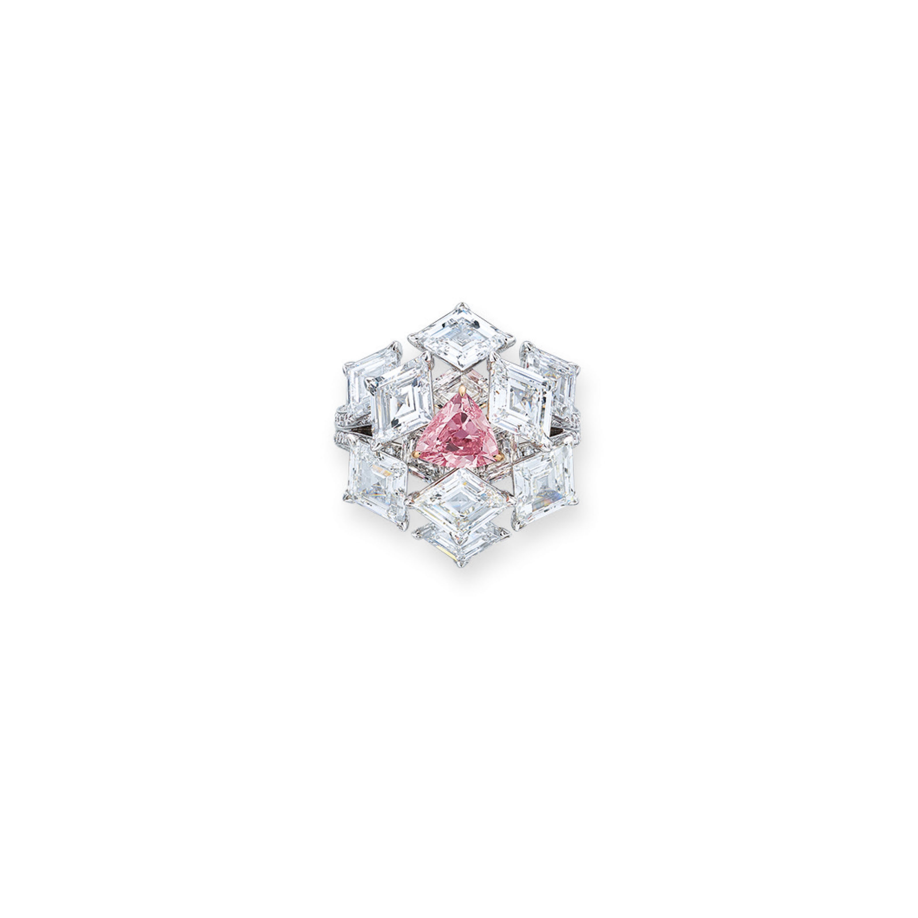 COLOURED DIAMOND AND DIAMOND RING