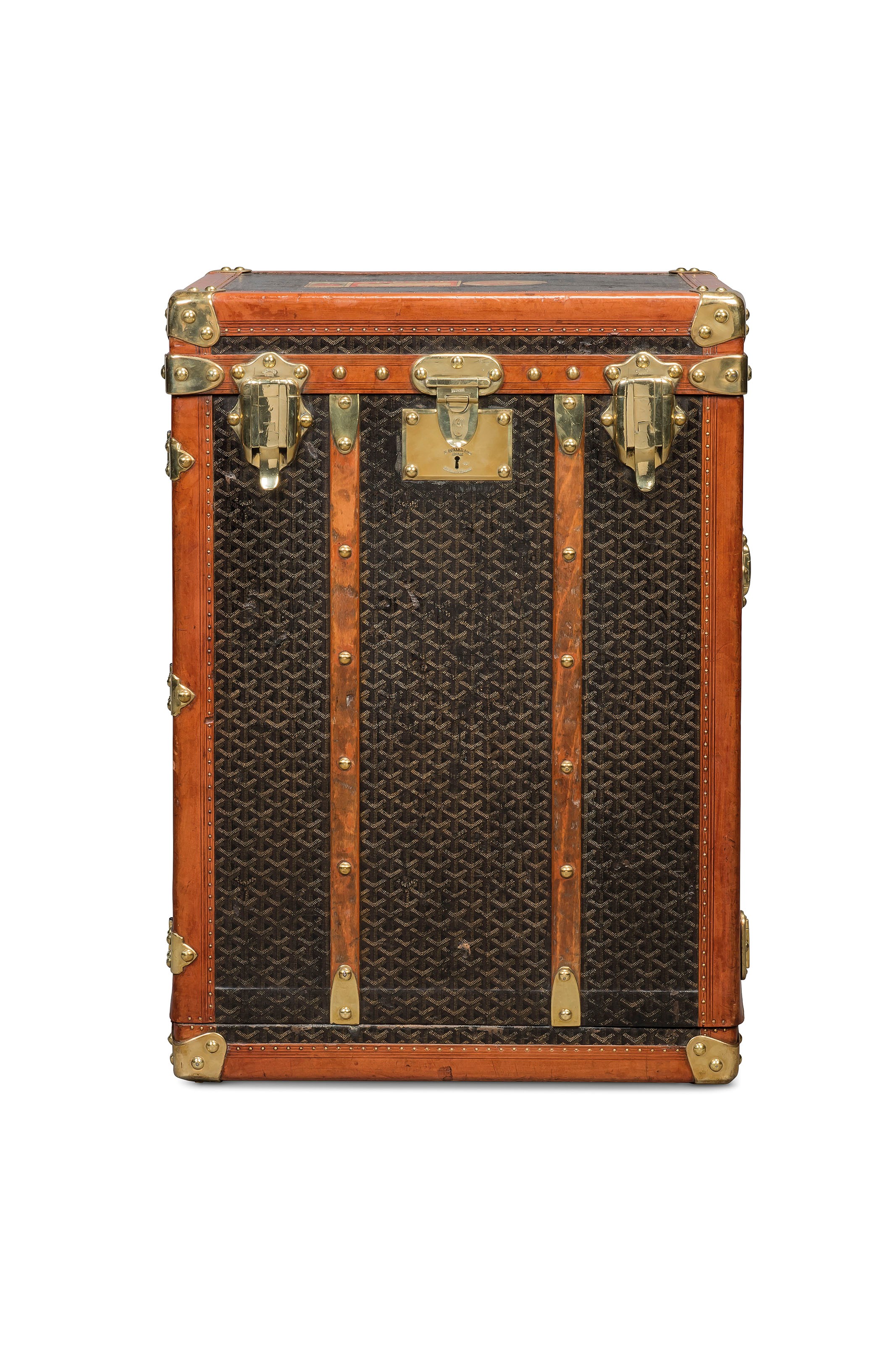 A GOYARDINE CANVAS LINGERIE TRUNK
