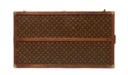 A MONOGRAM CANVAS BRASS BOUND MOTORING TRUNK