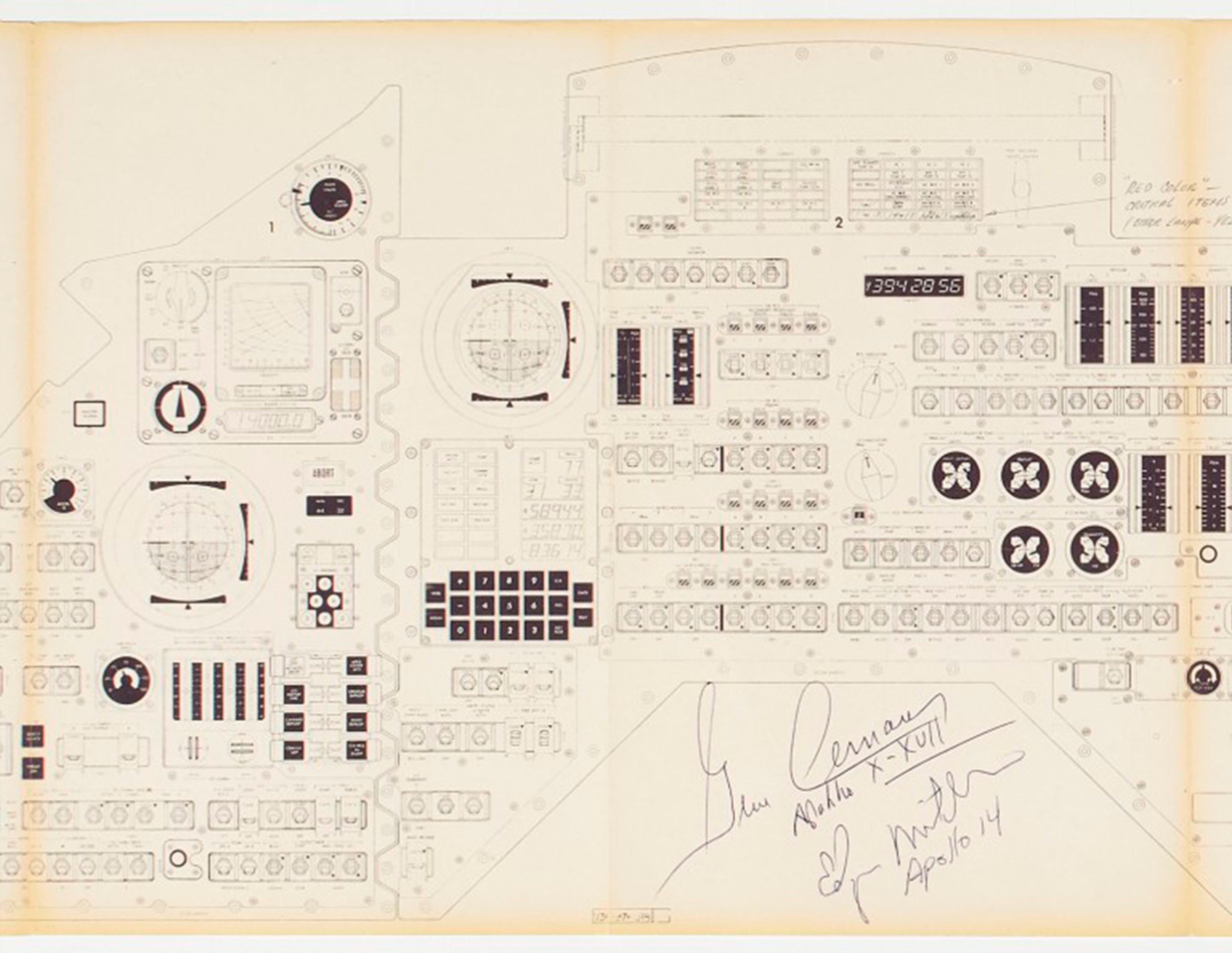 COMMAND MODULE CONTROL PANEL – Designed Layout – Main Display Console, Command Module 101 V 36-976018. Downey, CA: North American Aviation, n.d.