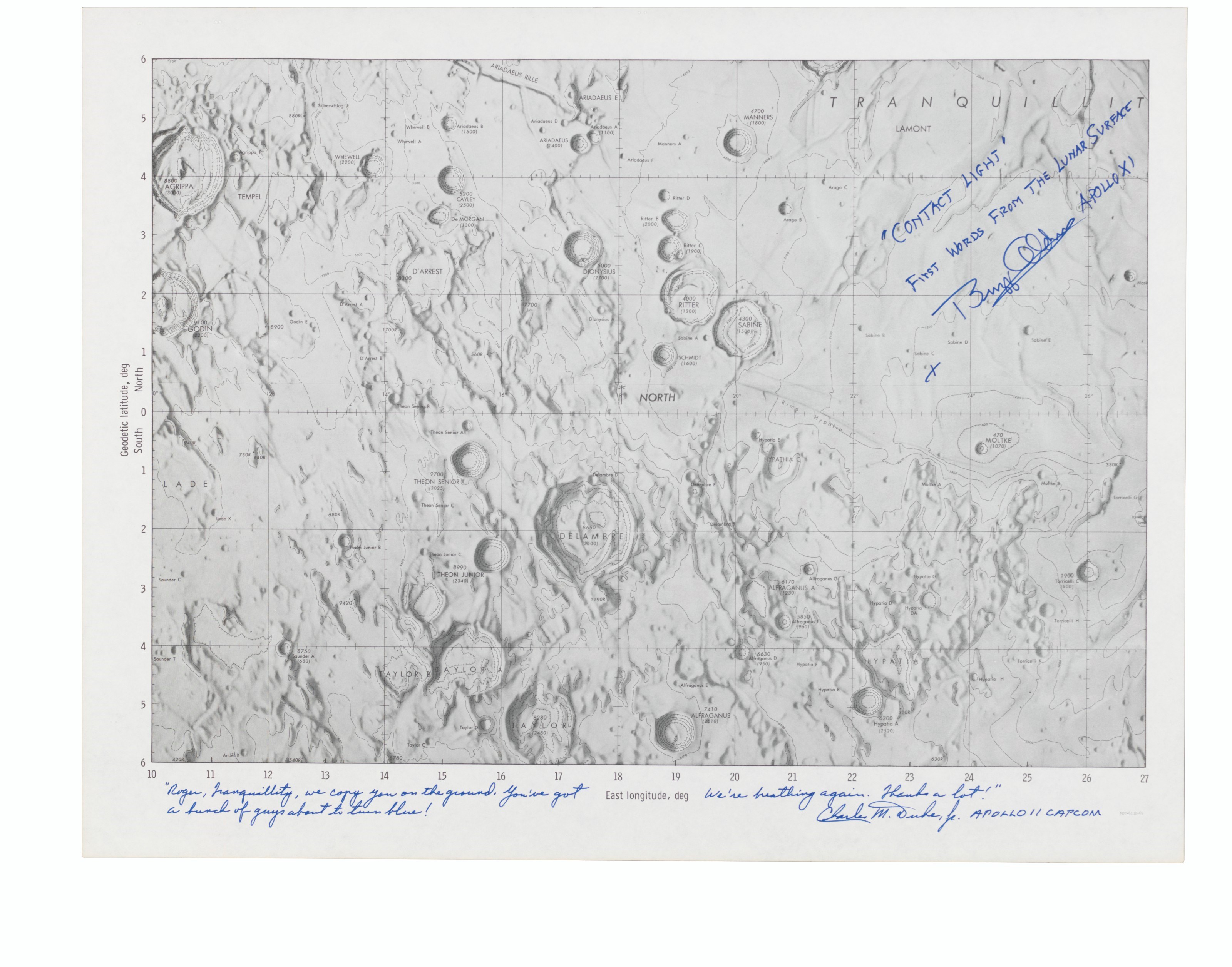 THE LANDING SITE – [Mare Tranquilitatis. Manned Spacecraft Center, spring 1969.]
